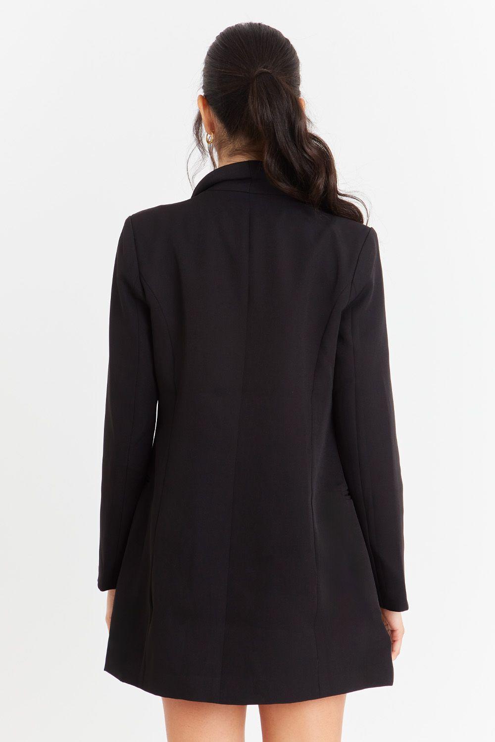 Blazer Cuello Cruzado Negro Nicopoly-3
