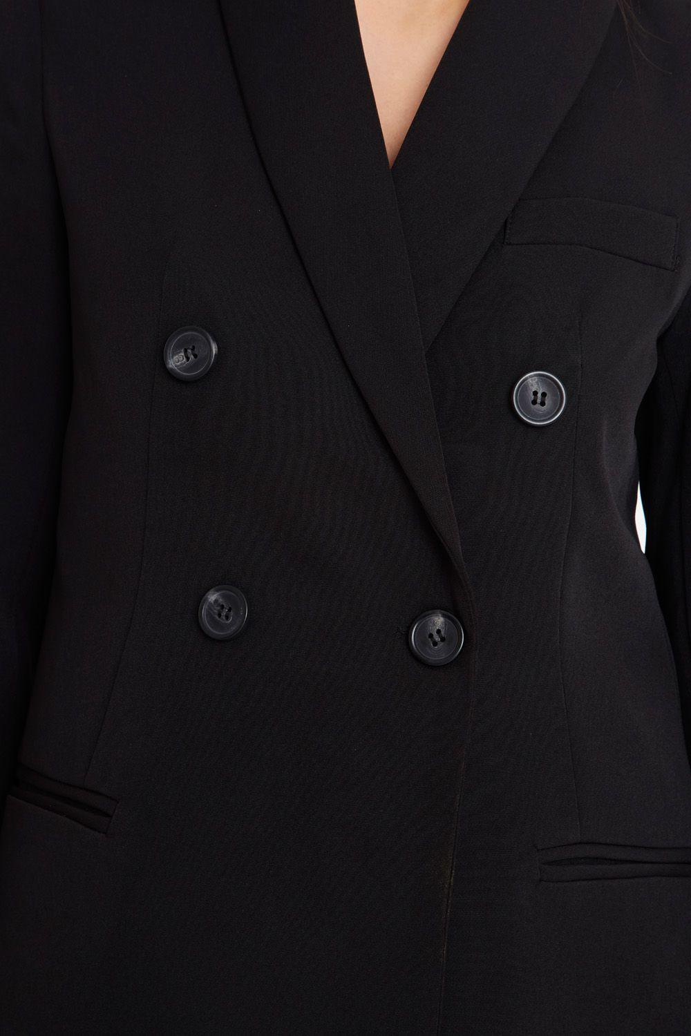 Blazer Cuello Cruzado Negro Nicopoly-5