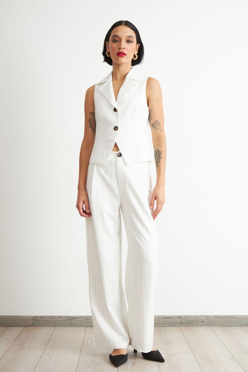 Gilet Blanco Rayas Diplomáticas  Nicopoly-1