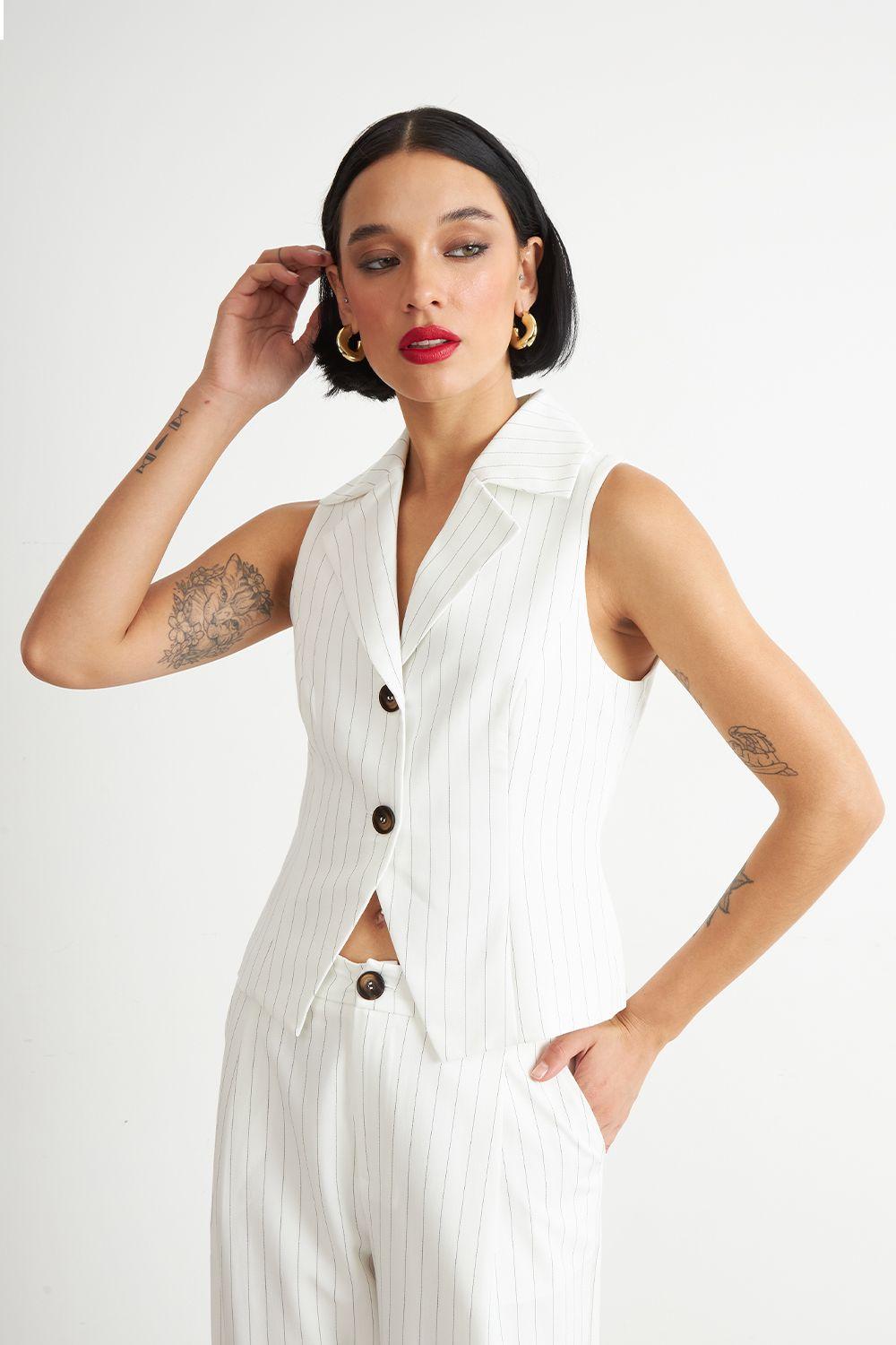 Gilet Blanco Rayas Diplomáticas  Nicopoly-2