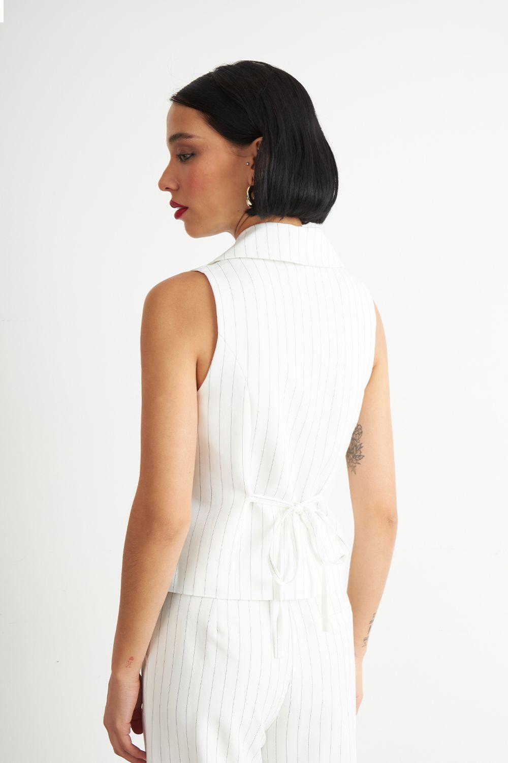 Gilet Blanco Rayas Diplomáticas  Nicopoly-3