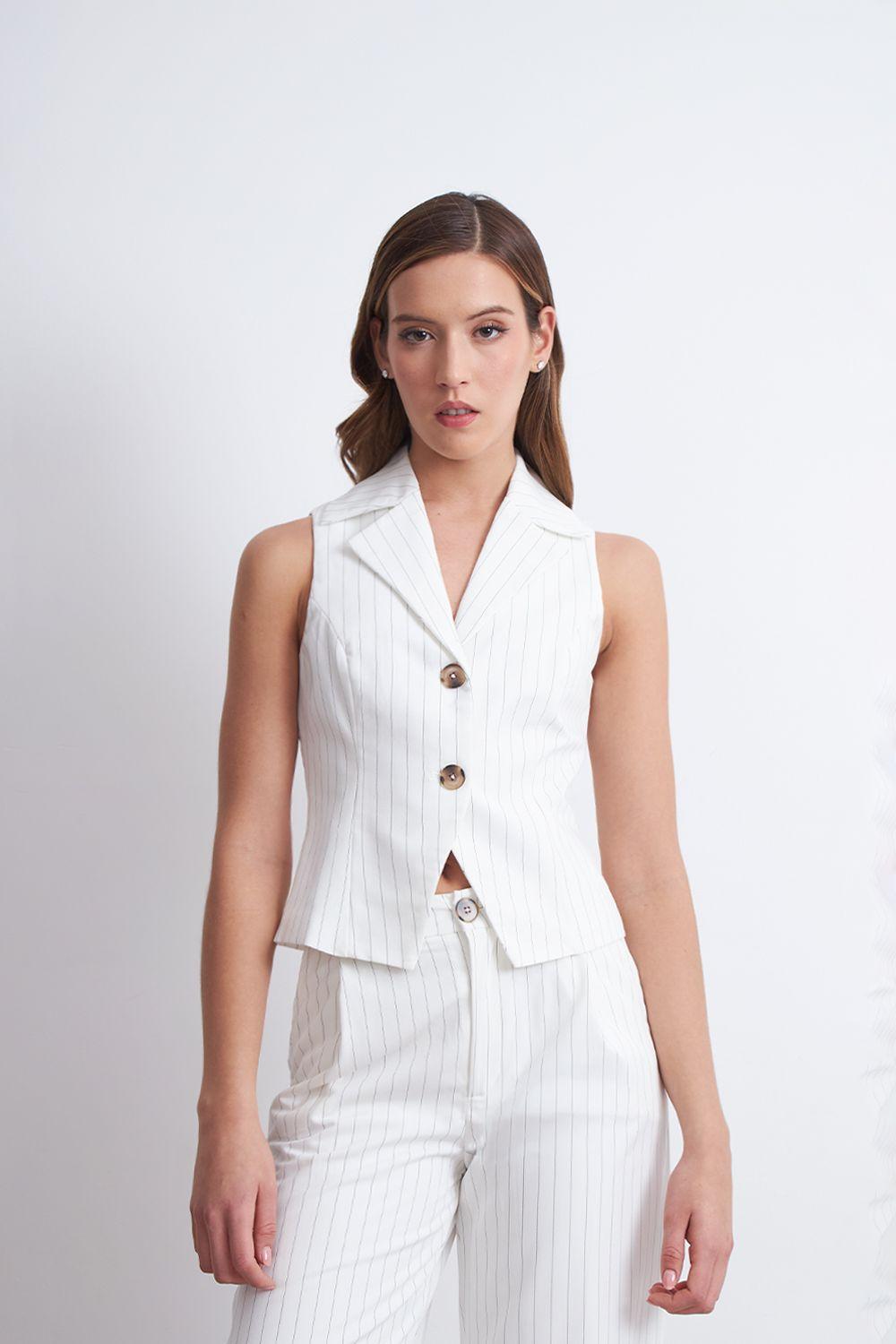 Gilet Blanco Rayas Diplomáticas  Nicopoly-4