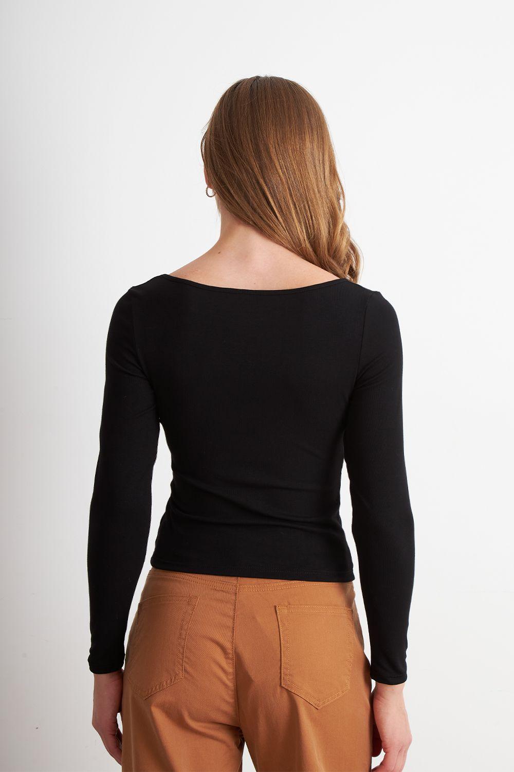 Polera Manga Larga Cuello Bote Negro Nicopoly-3