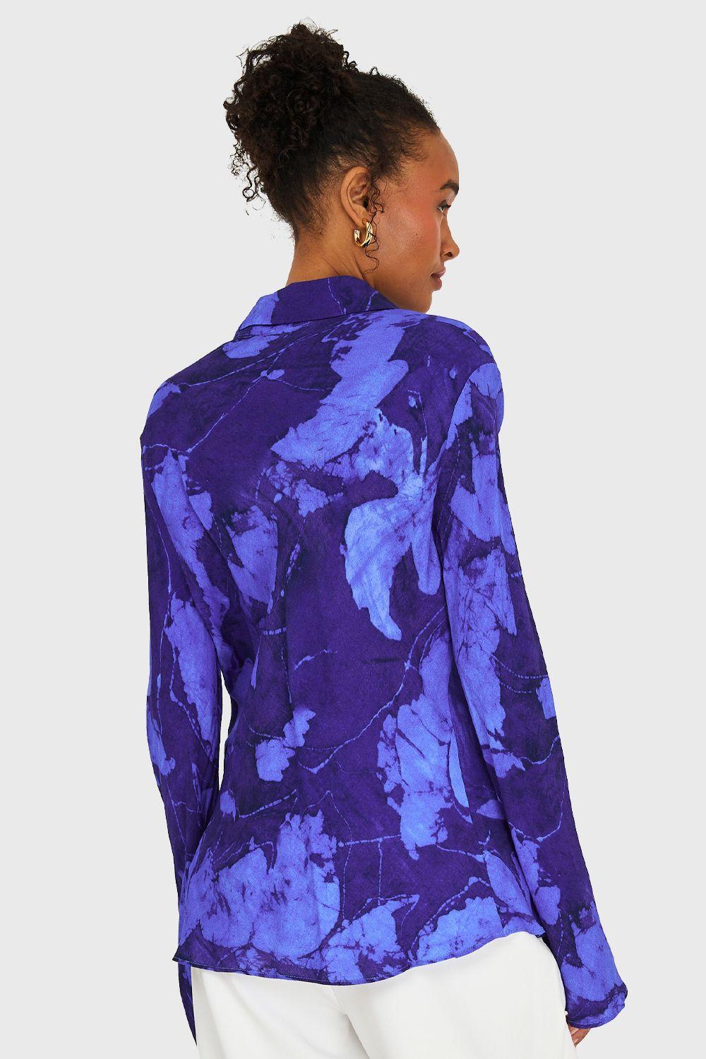 Blusa Print Abstracto Azul Rey Nicopoly-3