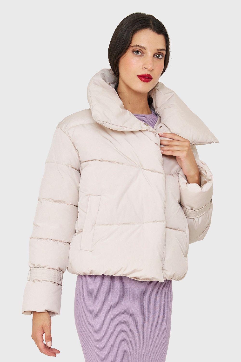 Parka Corta Acolchada Blanco Invierno Nicopoly-2