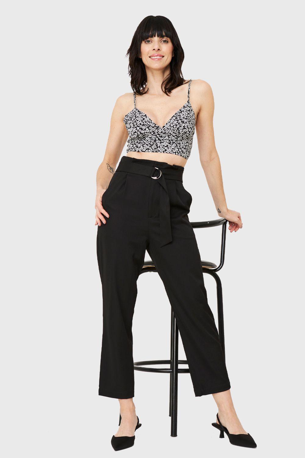 Pantalón Lazo Hebilla Negro Nicopoly-4
