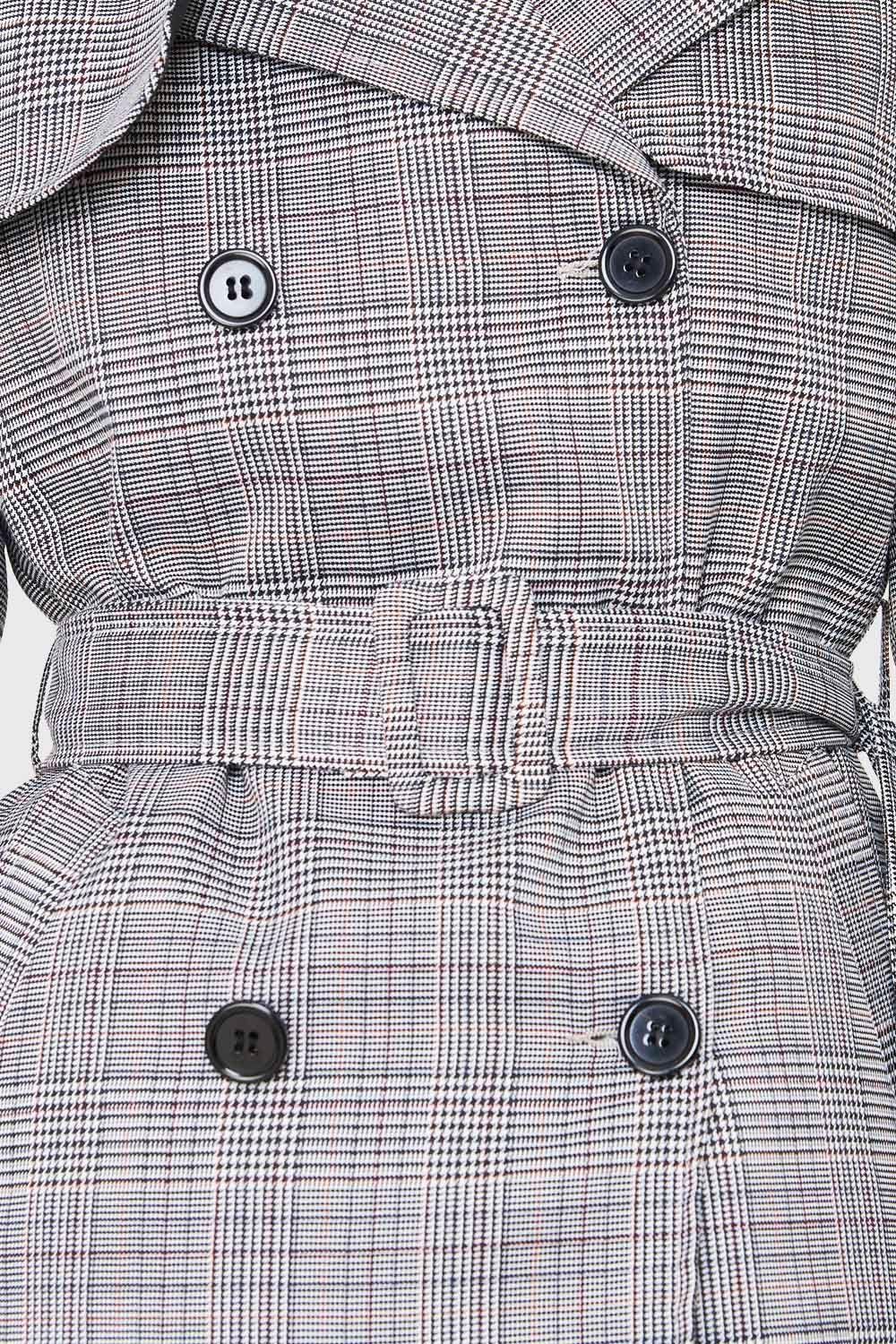 Trench Príncipe De Gales Gris Nicopoly-5
