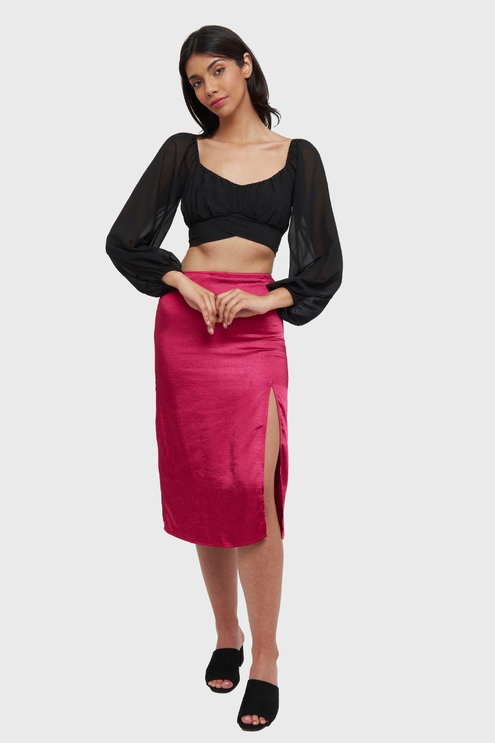 Blusa Crop Lazos Negro Nicopoly-1