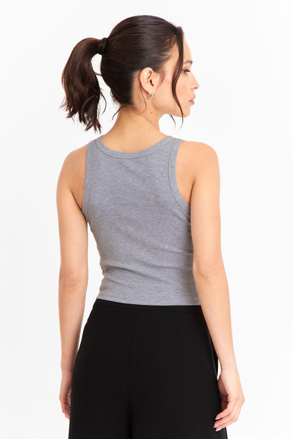 Top Sin Mangas Acanalado Gris Claro Nicopoly-3