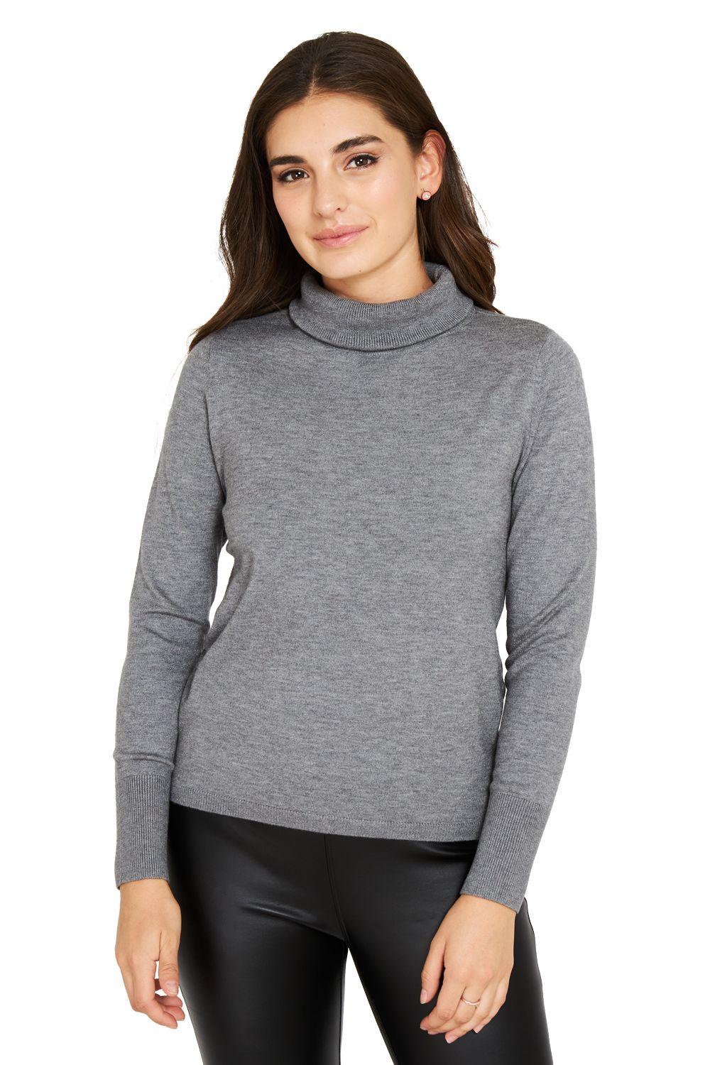 Sweater Cuello Tortuga Gris Nicopoly-1