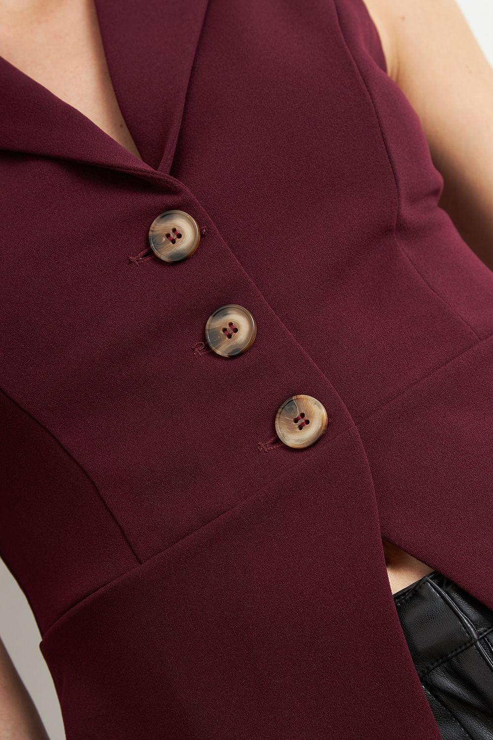 Gilet Sastre Entallado Burdeo Nicopoly-5