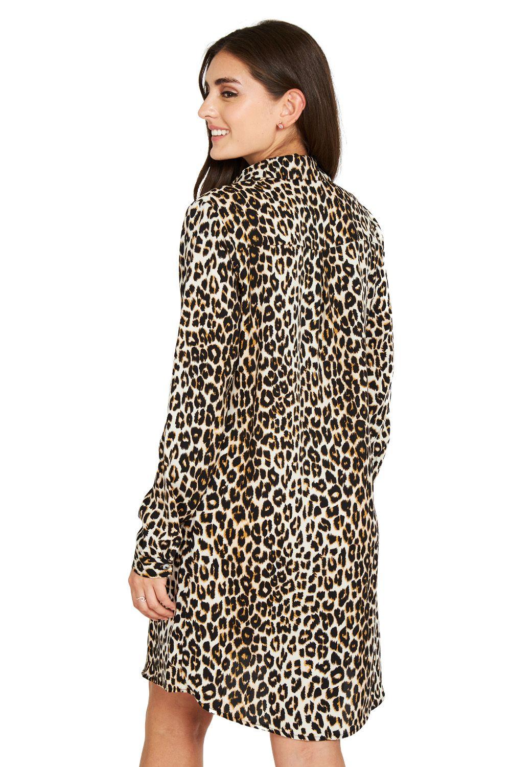 Vestido Camisero Leopard Café Nicopoly-3