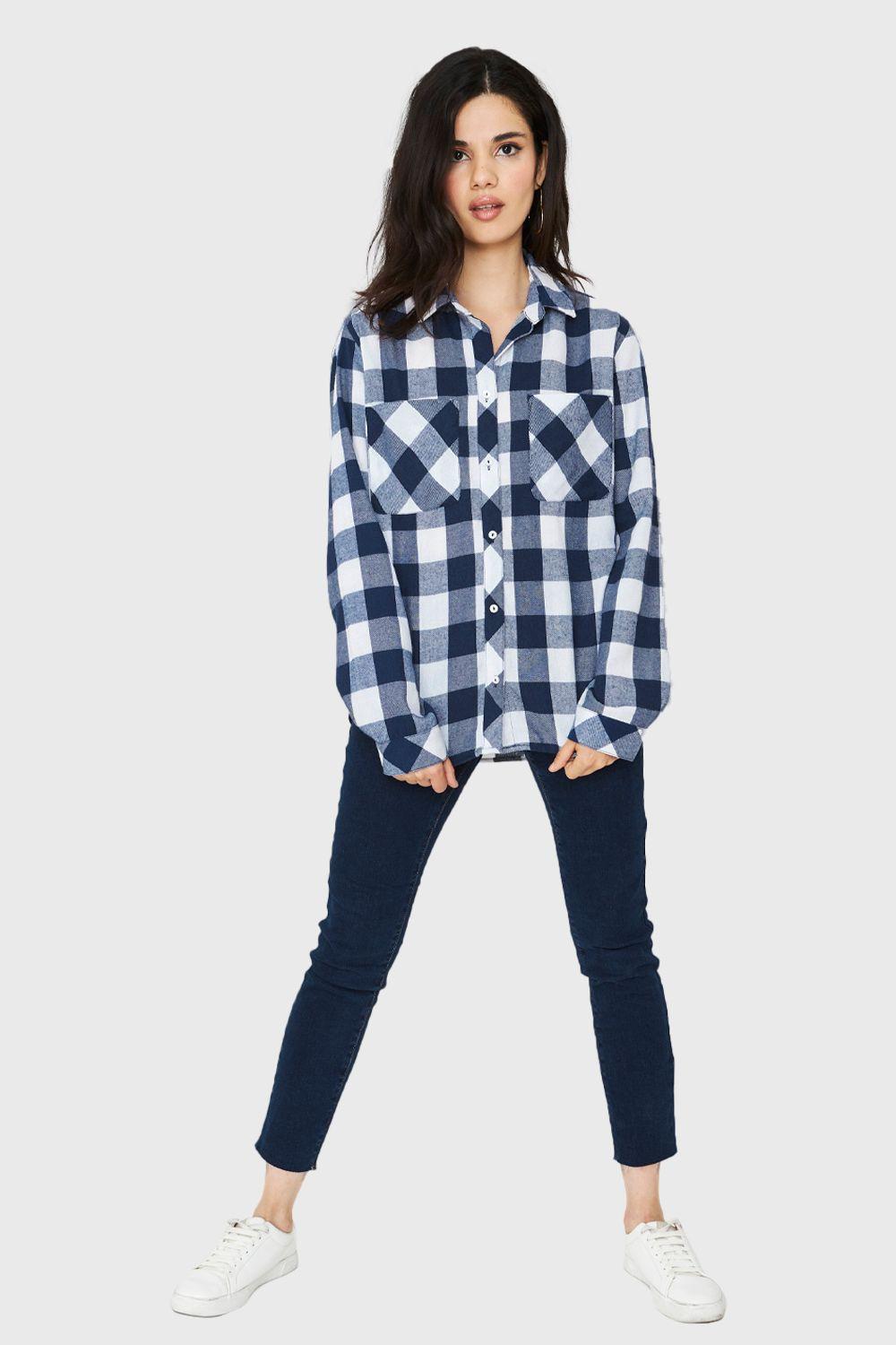 Camisa Cuadros Azul Nicopoly-1