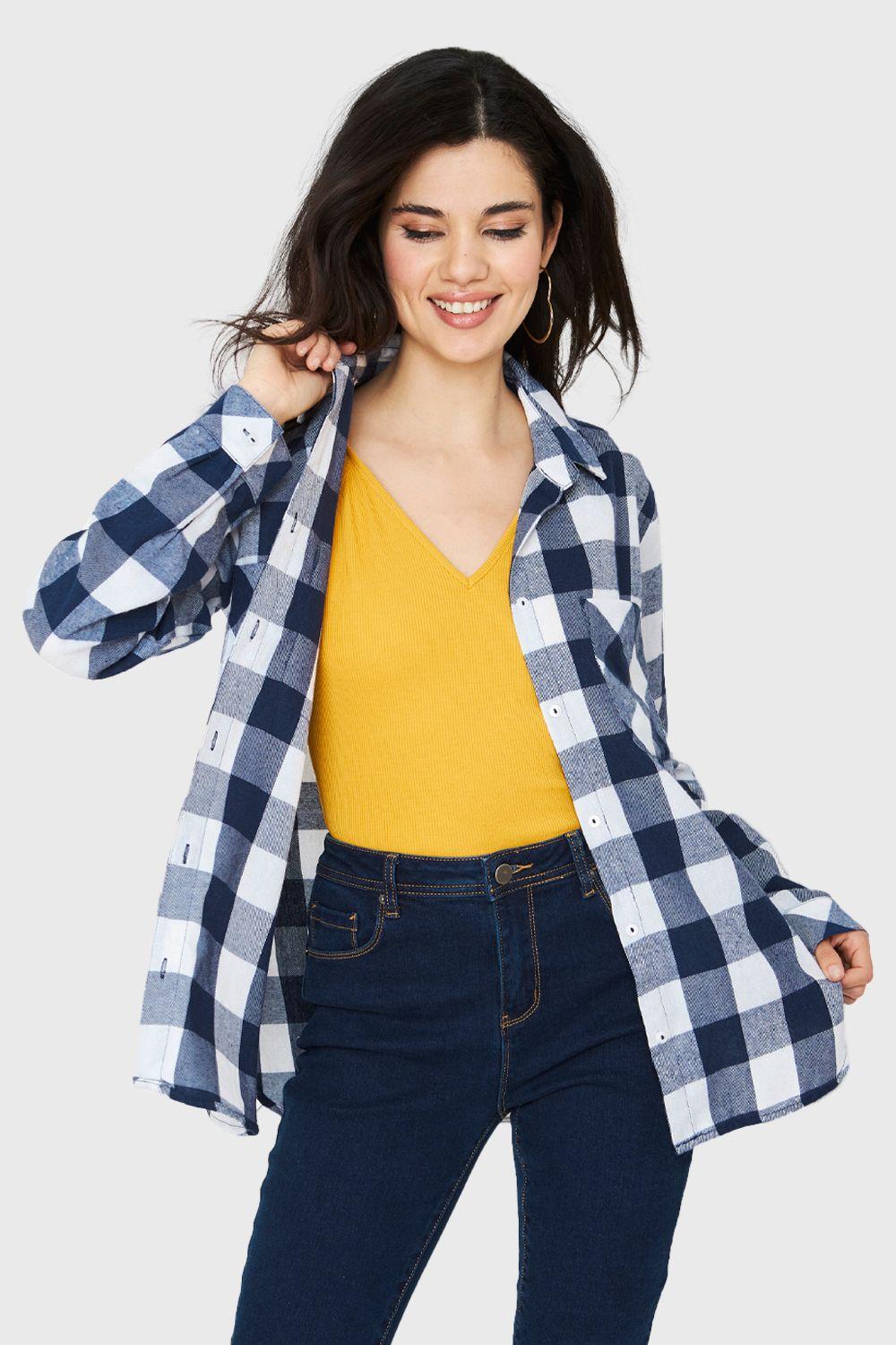 Camisa Cuadros Azul Nicopoly-4