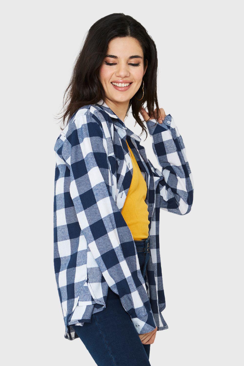 Camisa Cuadros Azul Nicopoly-2