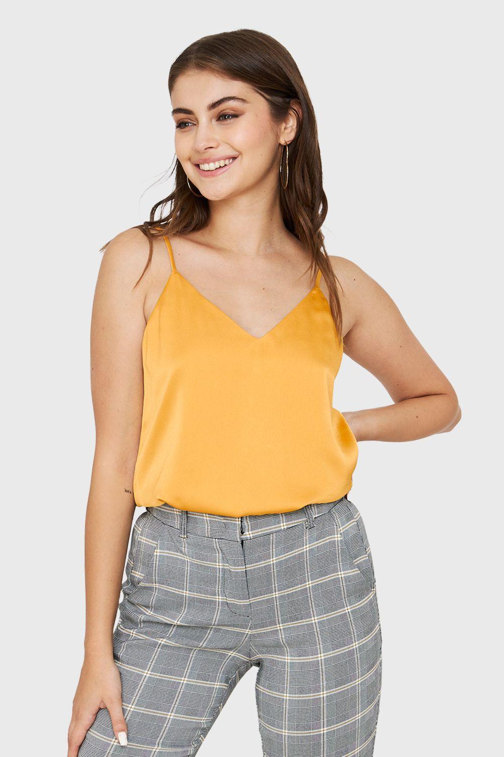 Top Tipo Satín Amarillo Nicopoly-0