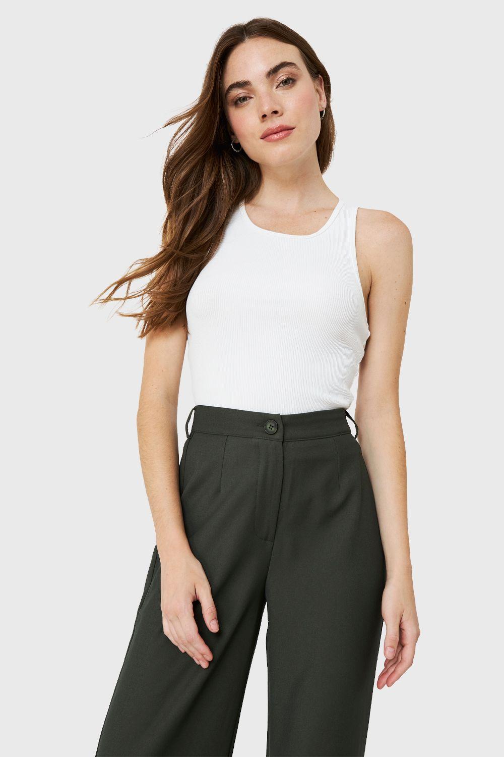 Crop Top Básico Blanco Nicopoly-0