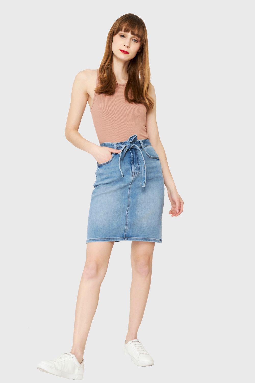 Falda Denim Lazo Azul Nicopoly-1