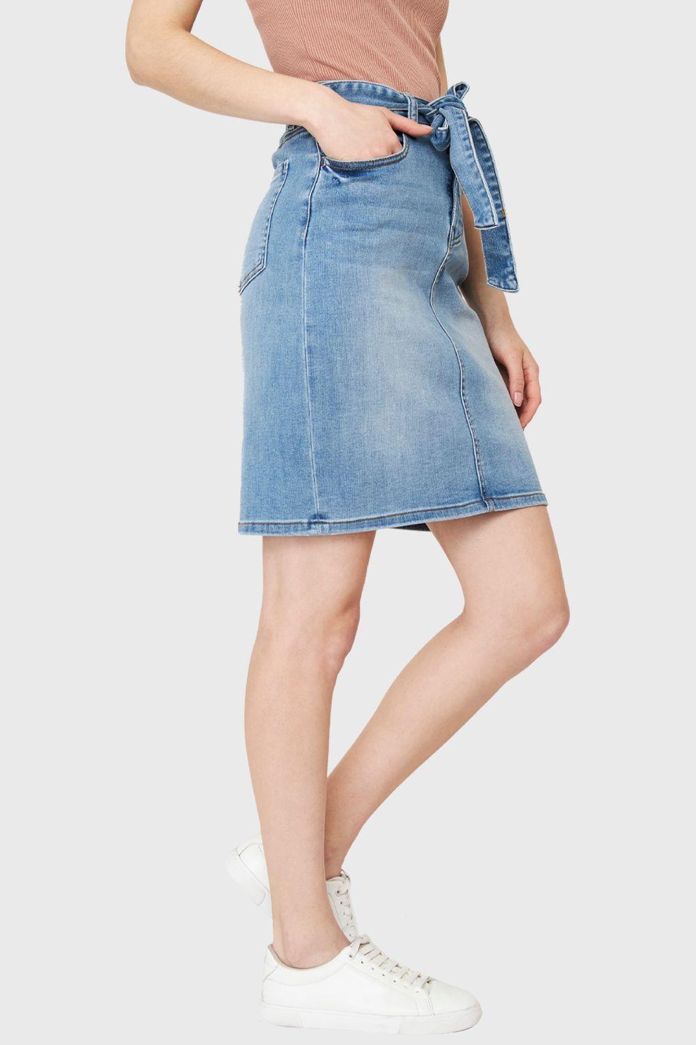 Falda Denim Lazo Azul Nicopoly-2