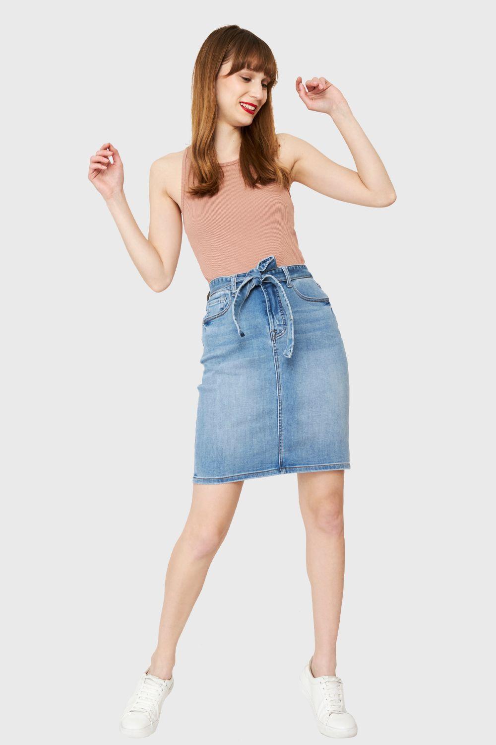 Falda Denim Lazo Azul Nicopoly-4