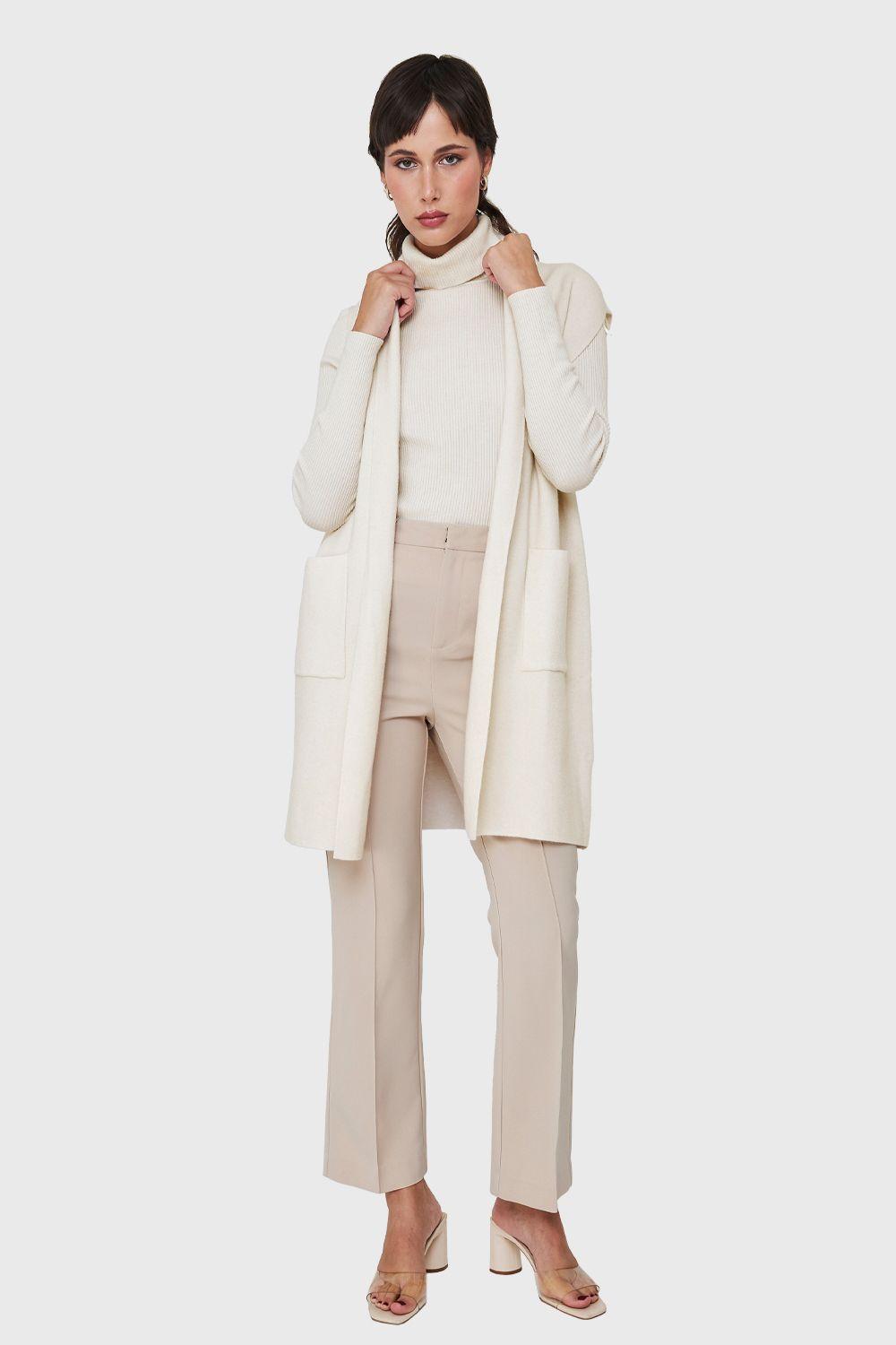 Tapado Tipo Tejido Sin Mangas Blanco Invierno Nicopoly-1