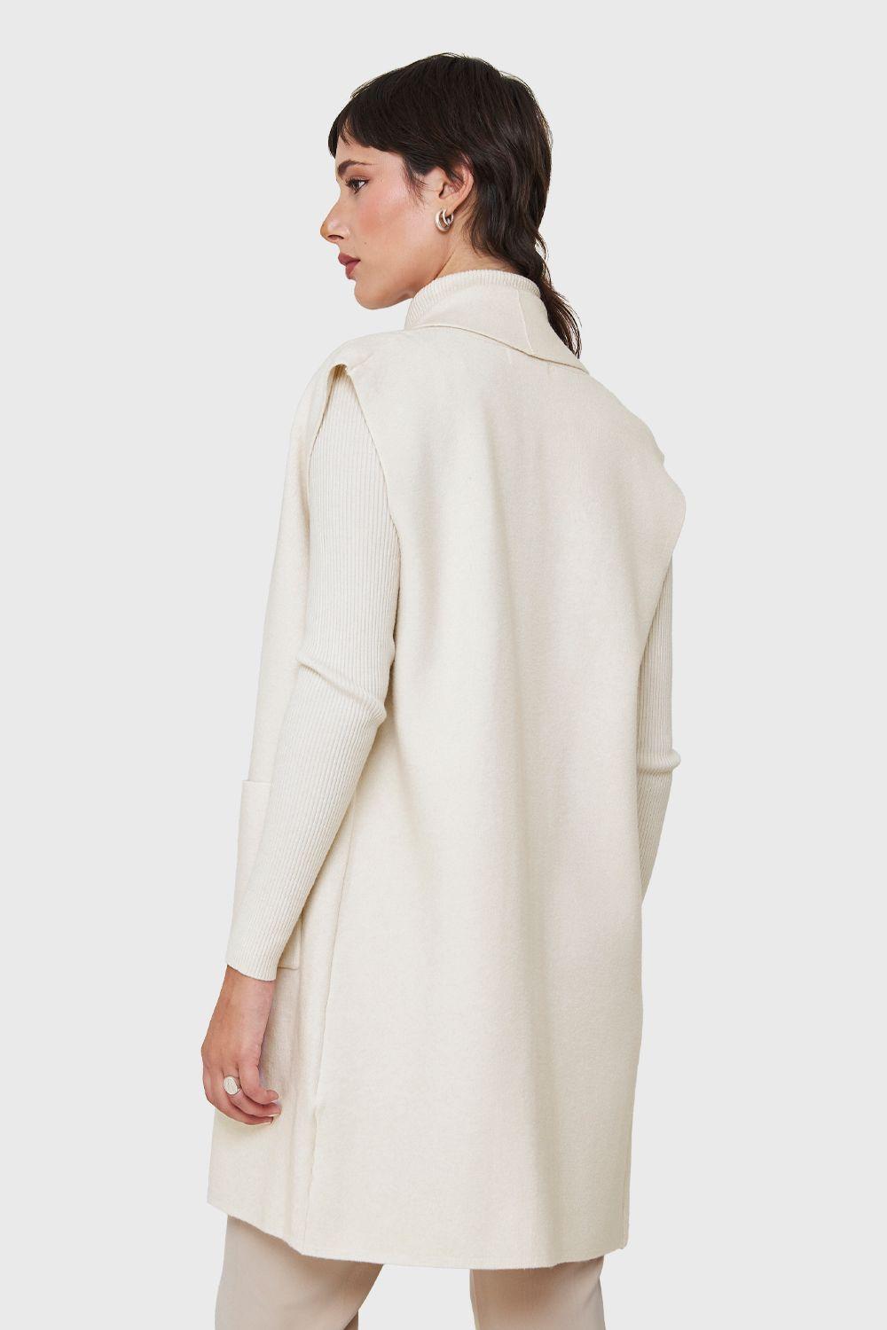 Tapado Tipo Tejido Sin Mangas Blanco Invierno Nicopoly-3