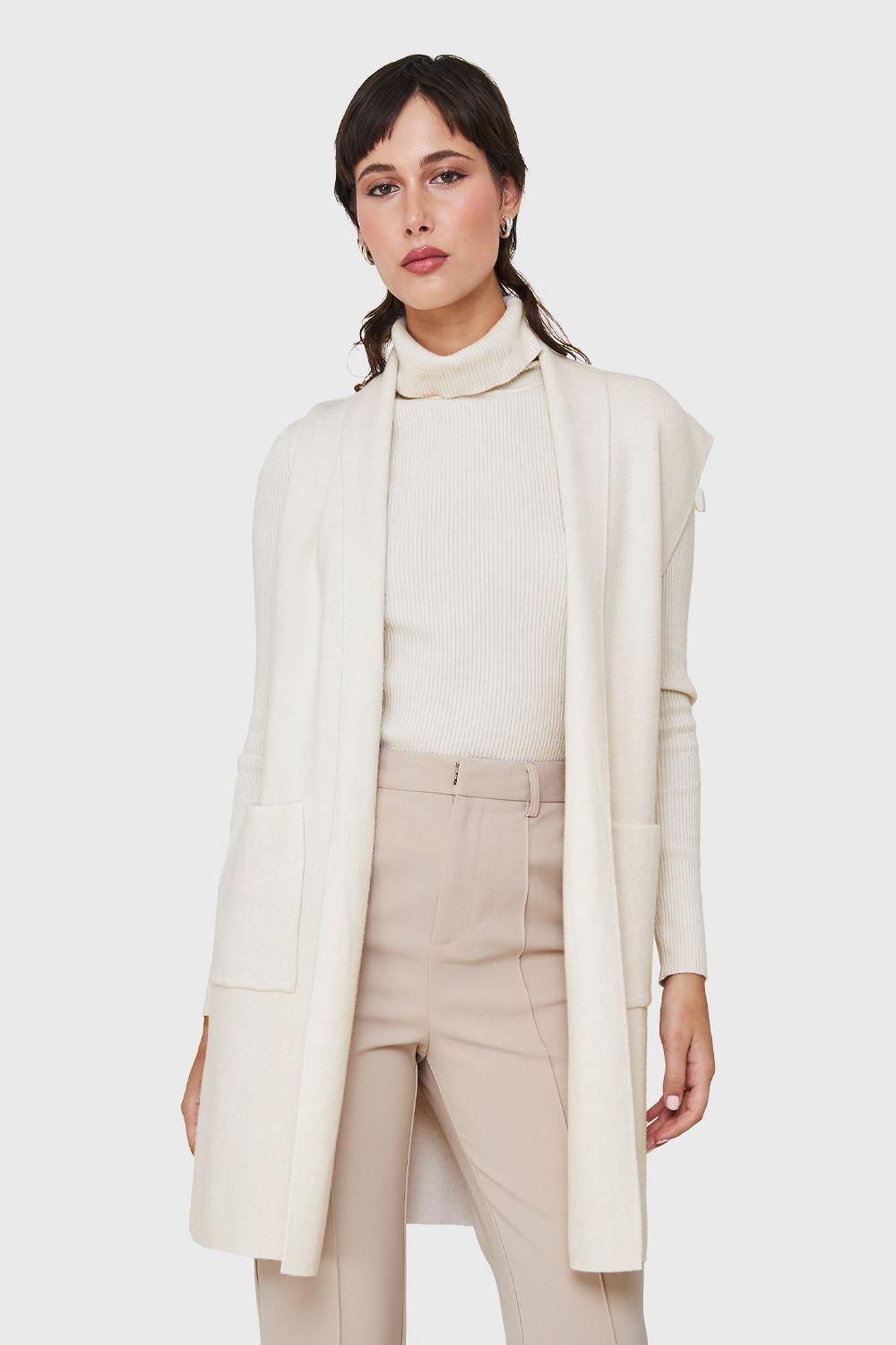 Tapado Tipo Tejido Sin Mangas Blanco Invierno Nicopoly-4