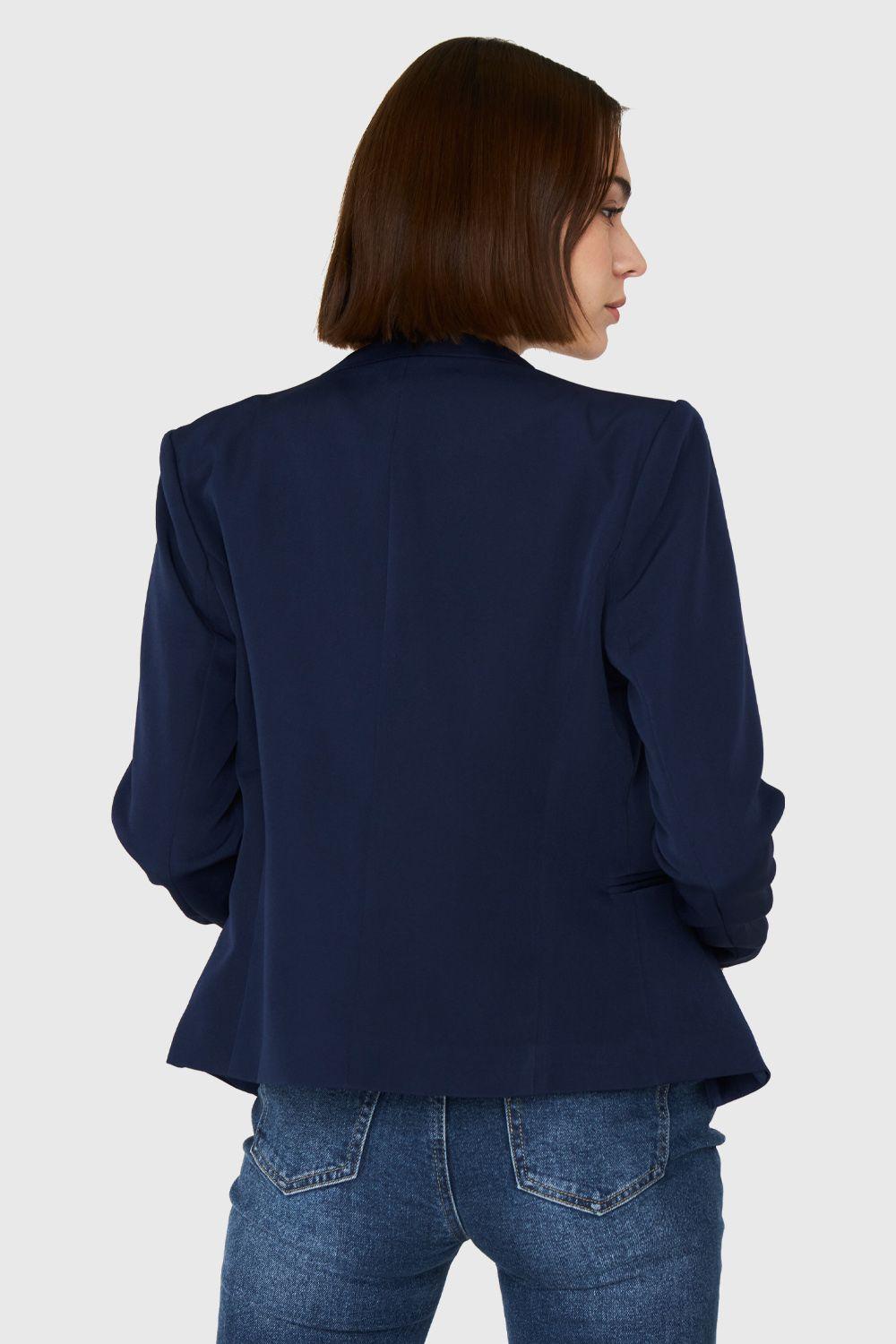Blazer Entallado Clásico Azul Marino Nicopoly-3