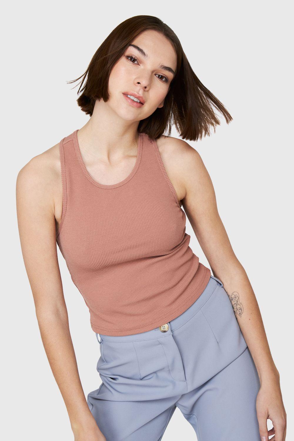 Crop Top Básico Nude Nicopoly-0