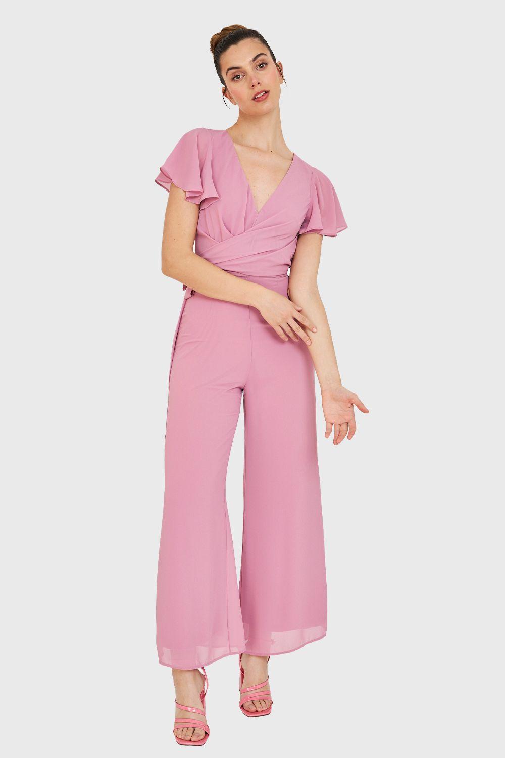 Enterito Escote V Con Lazo Rosa Nicopoly-4