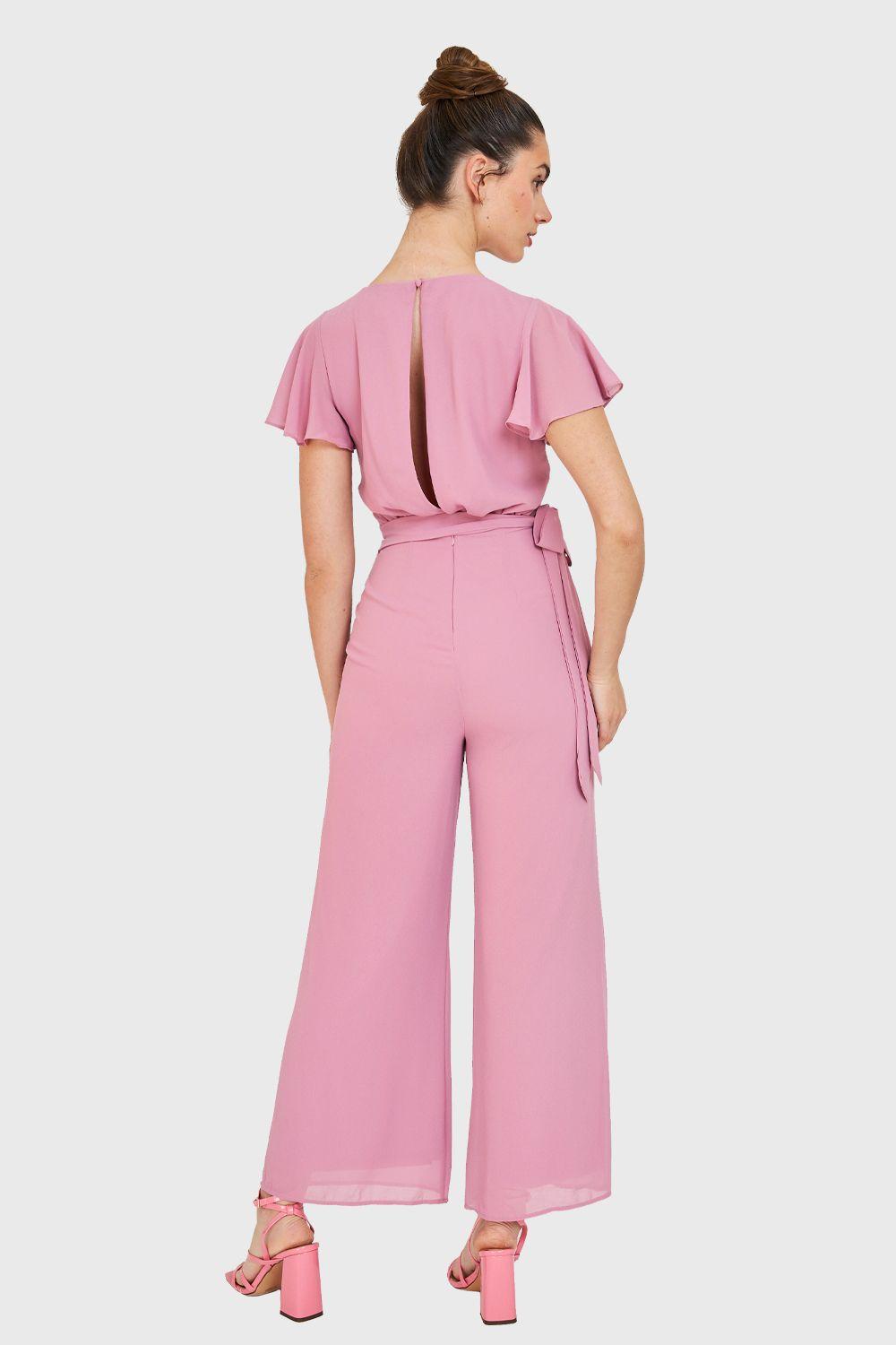 Enterito Escote V Con Lazo Rosa Nicopoly-3