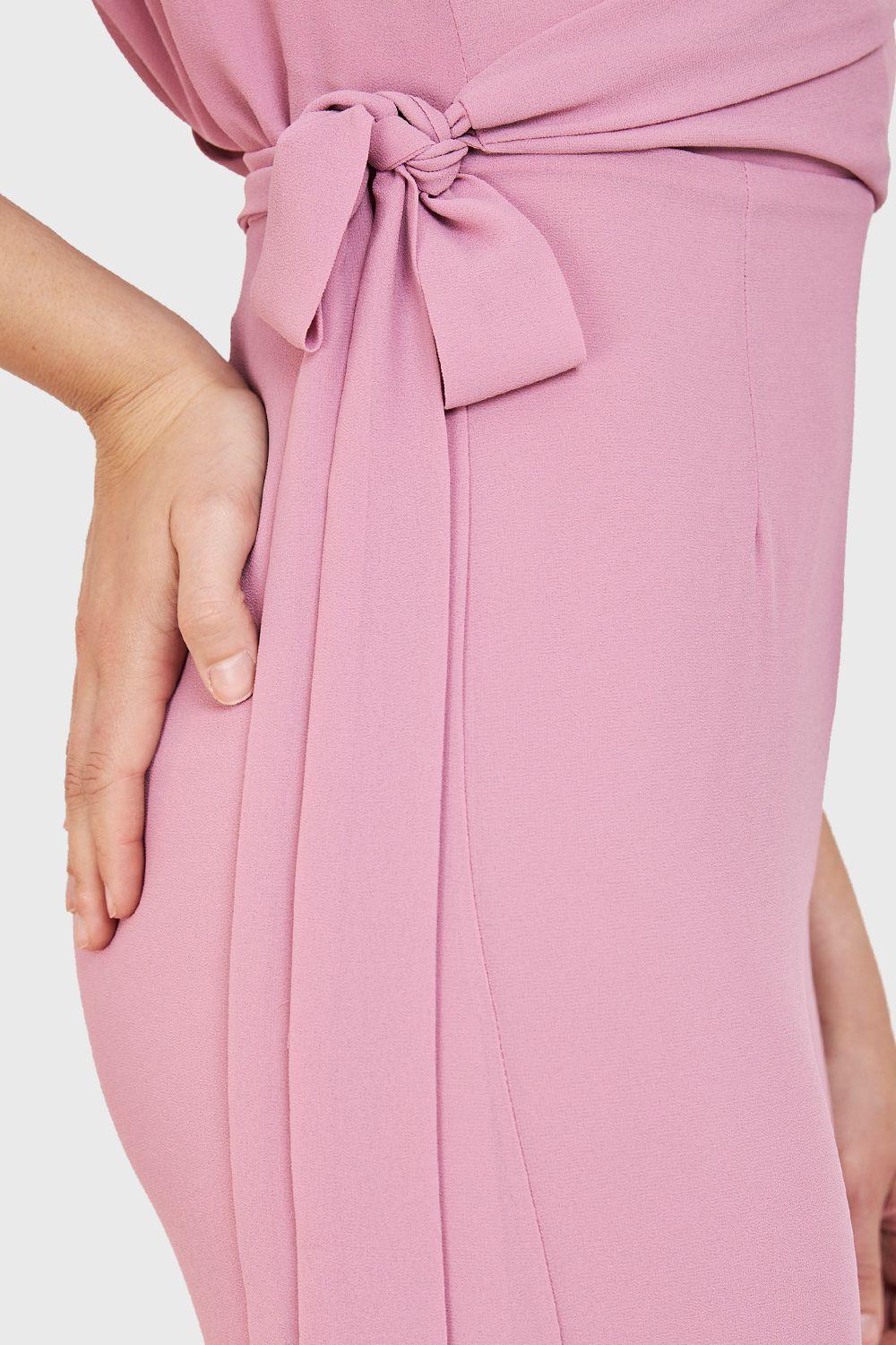 Enterito Escote V Con Lazo Rosa Nicopoly-5