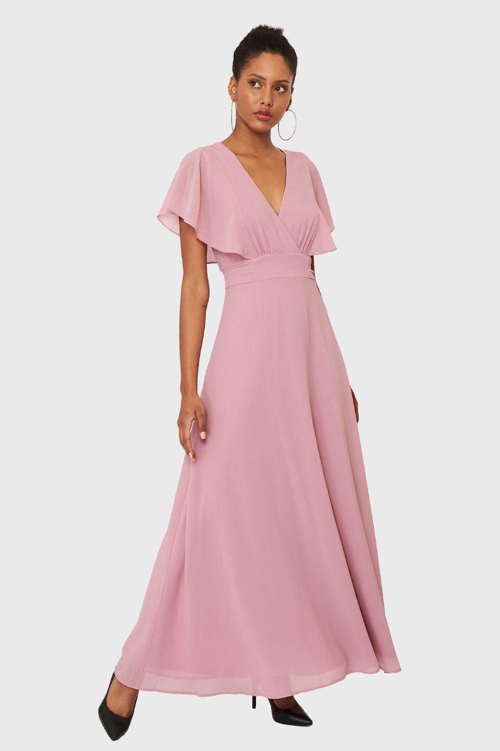 Vestido Largo Rosado Nicopoly-4