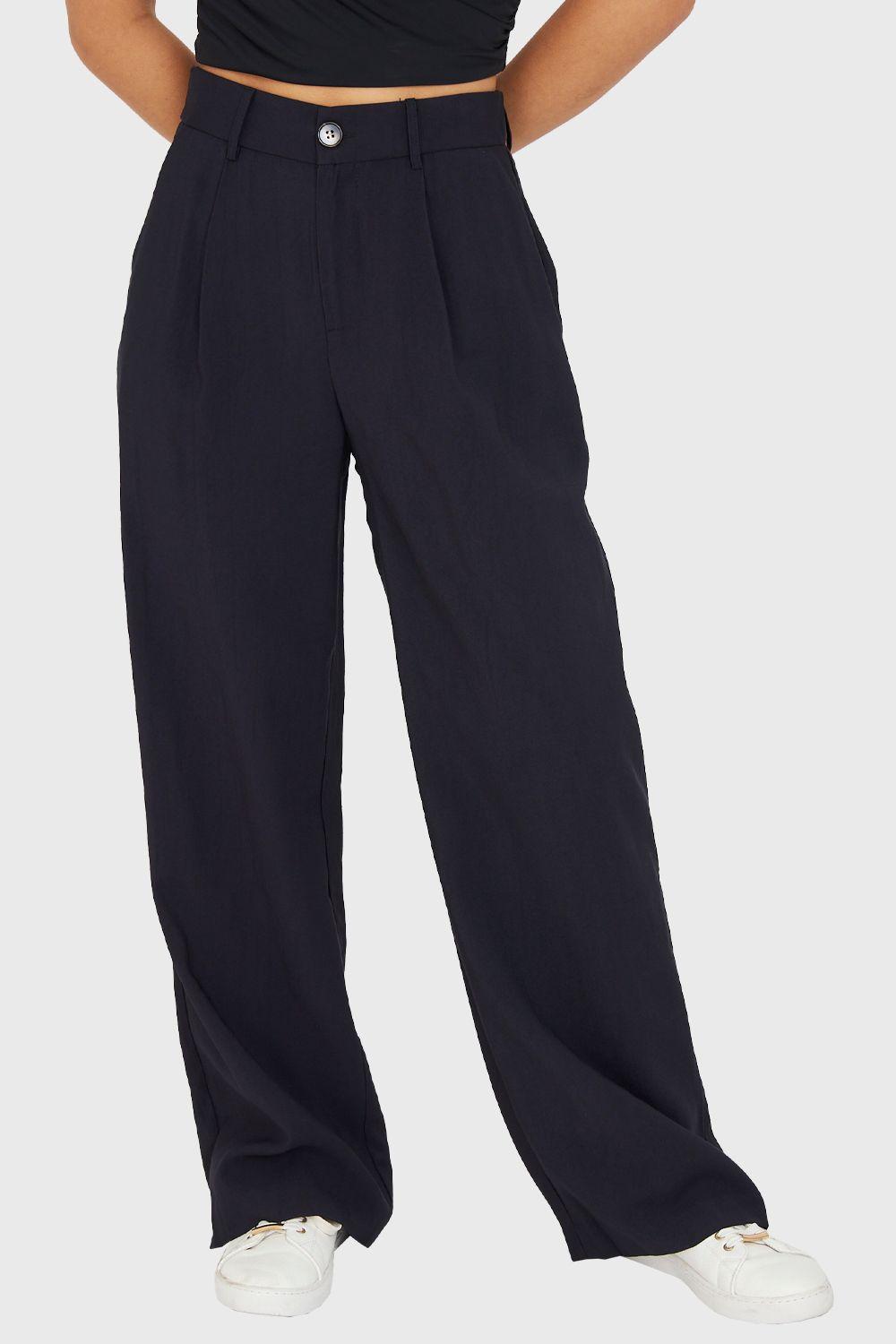 Pantalón Pretina Ancha Azul Marino Nicopoly-0