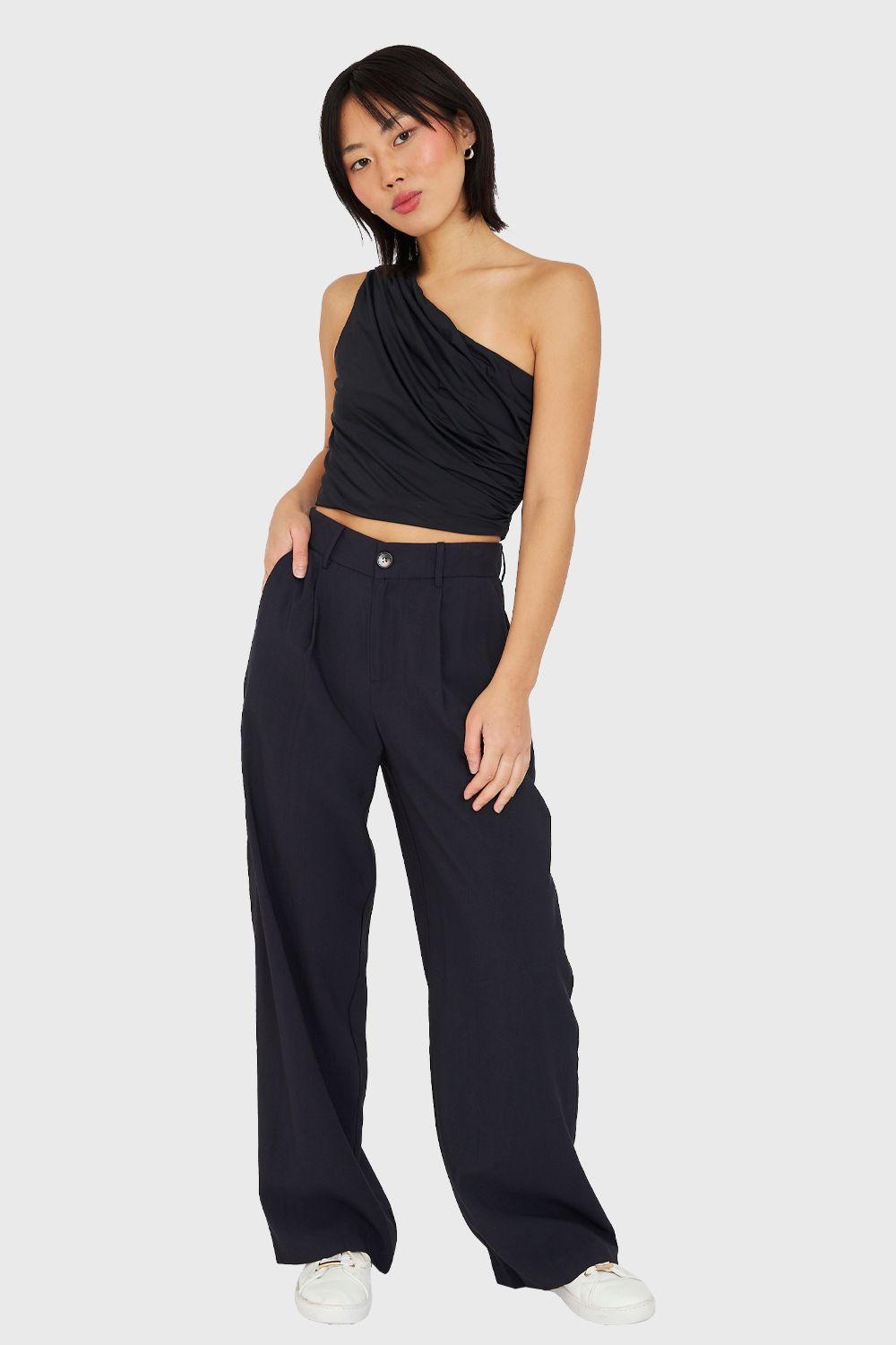 Pantalón Pretina Ancha Azul Marino Nicopoly-1