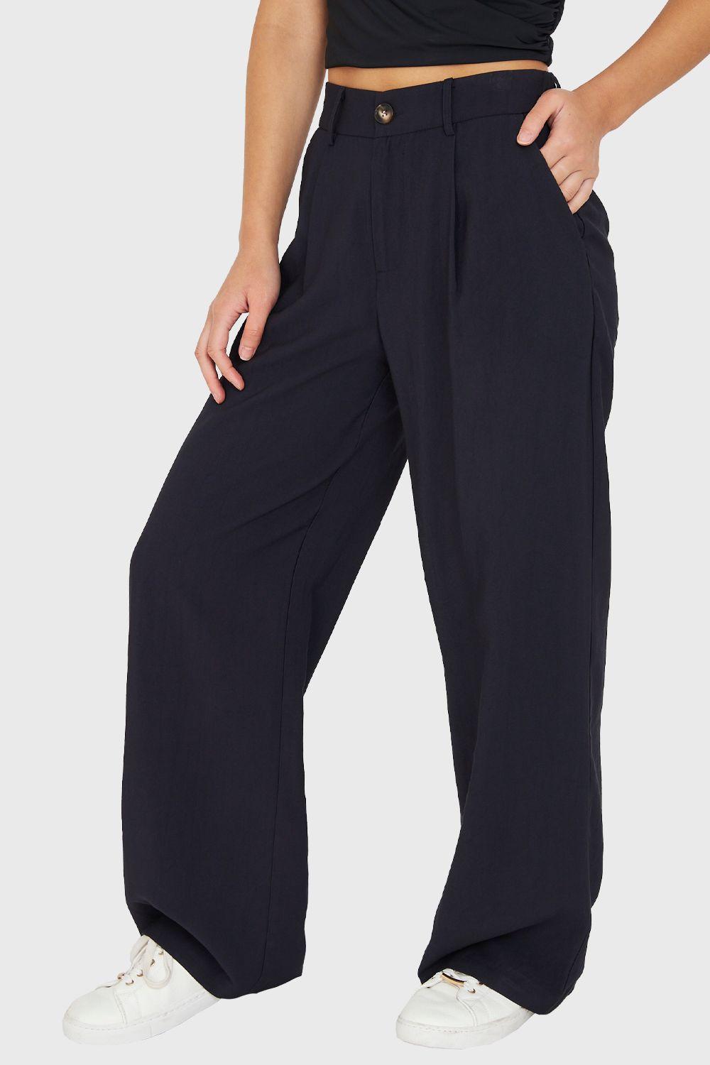 Pantalón Pretina Ancha Azul Marino Nicopoly-2