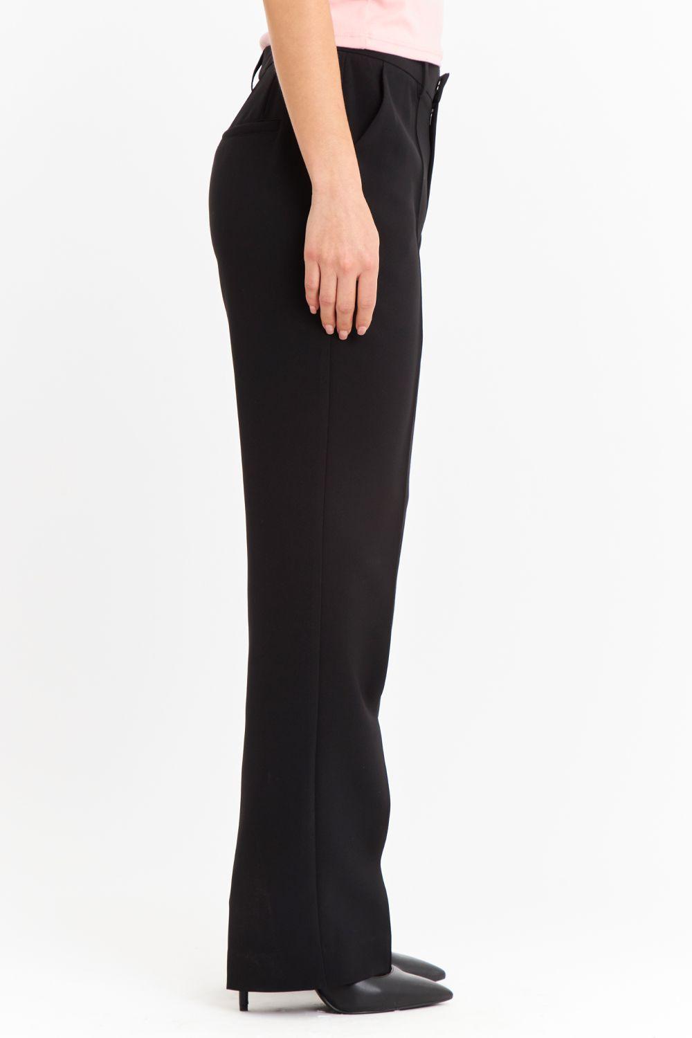 Pantalón Entallado Costuras Delanteras Negro Nicopoly-2
