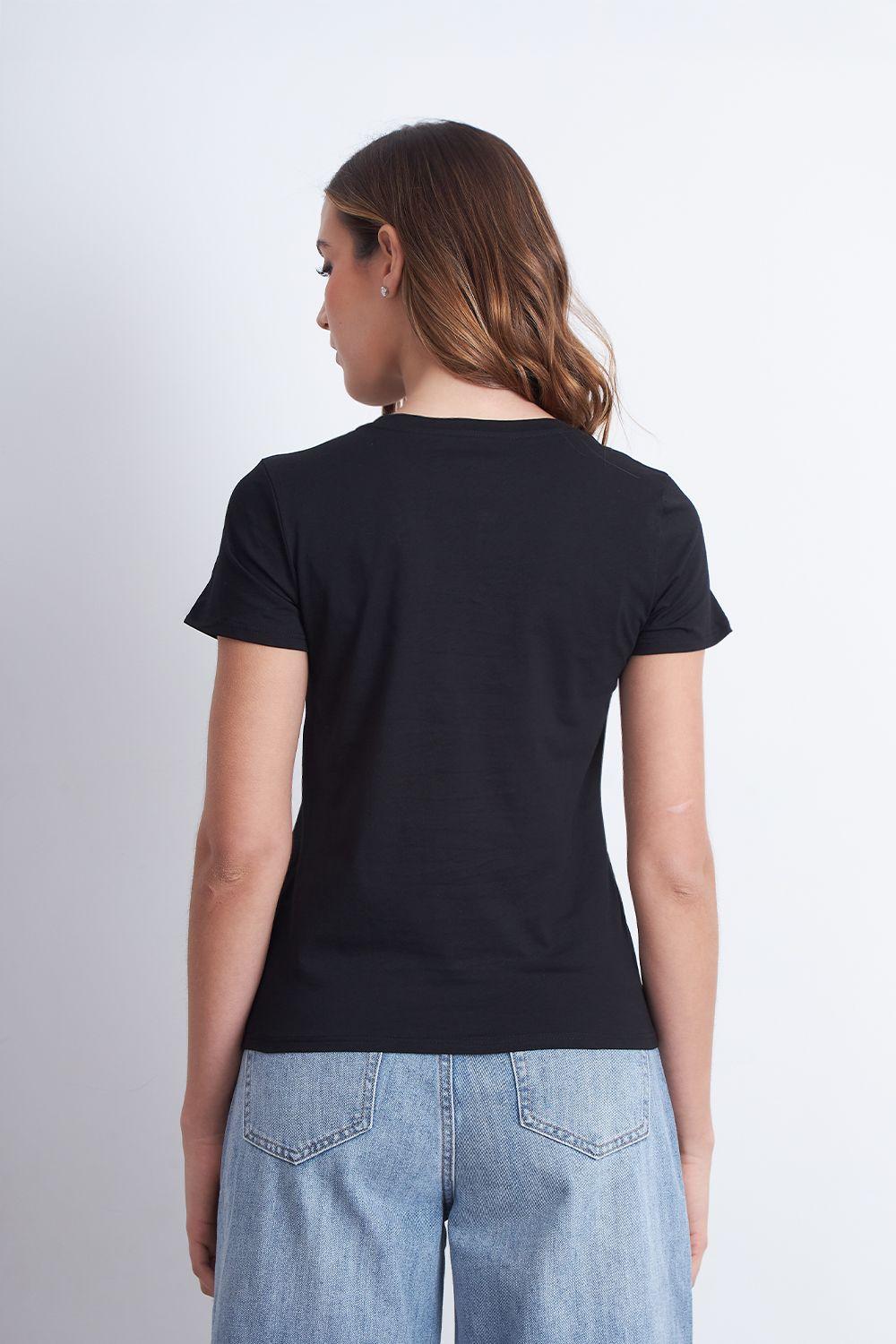 Polera Básica Cuello Redondo Negro Nicopoly-3