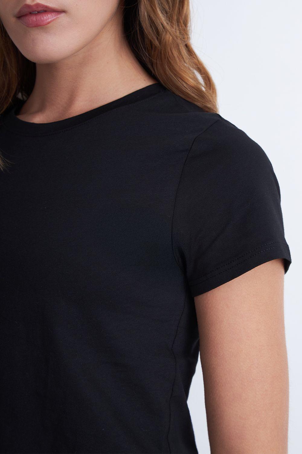 Polera Básica Cuello Redondo Negro Nicopoly-6