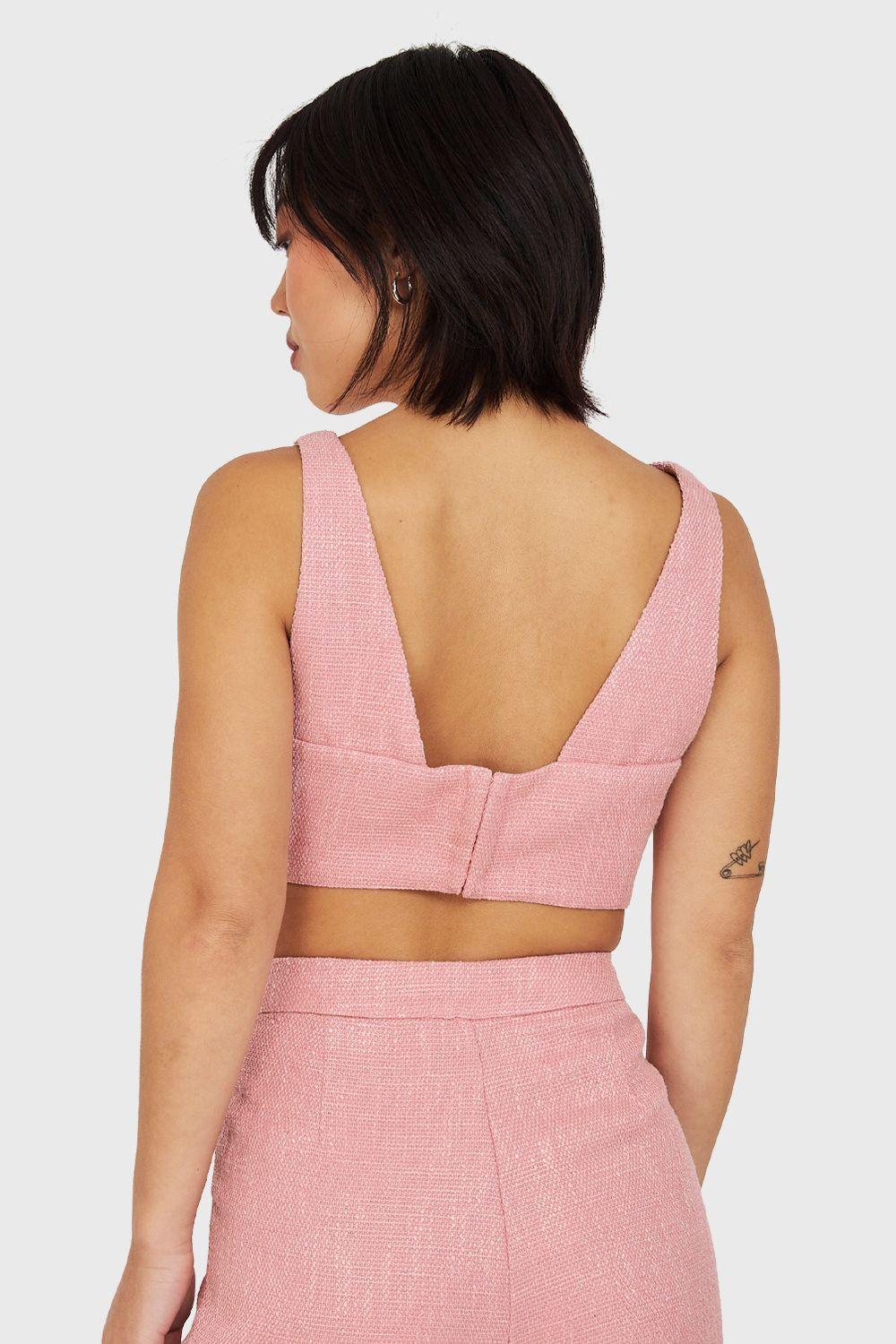 Crop Top Jaspeado Rosado Nicopoly-3