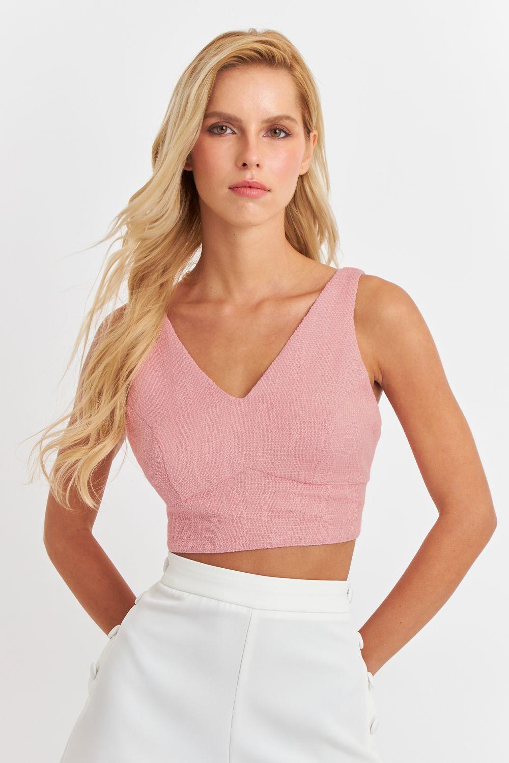 Crop Top Jaspeado Rosado Nicopoly-6