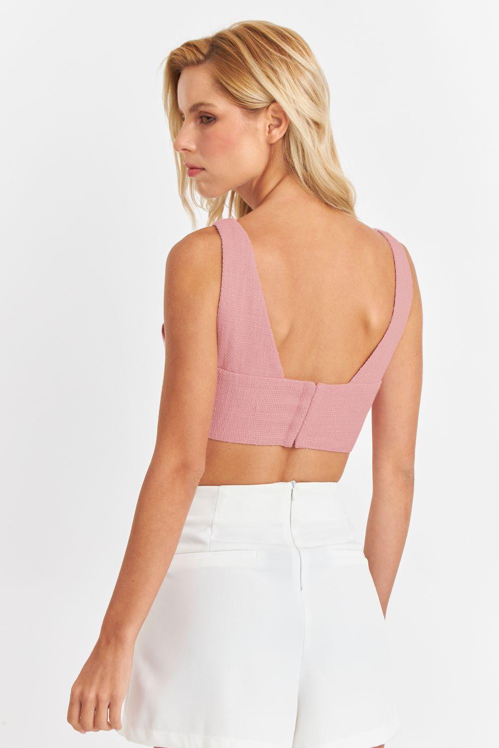 Crop Top Jaspeado Rosado Nicopoly-3