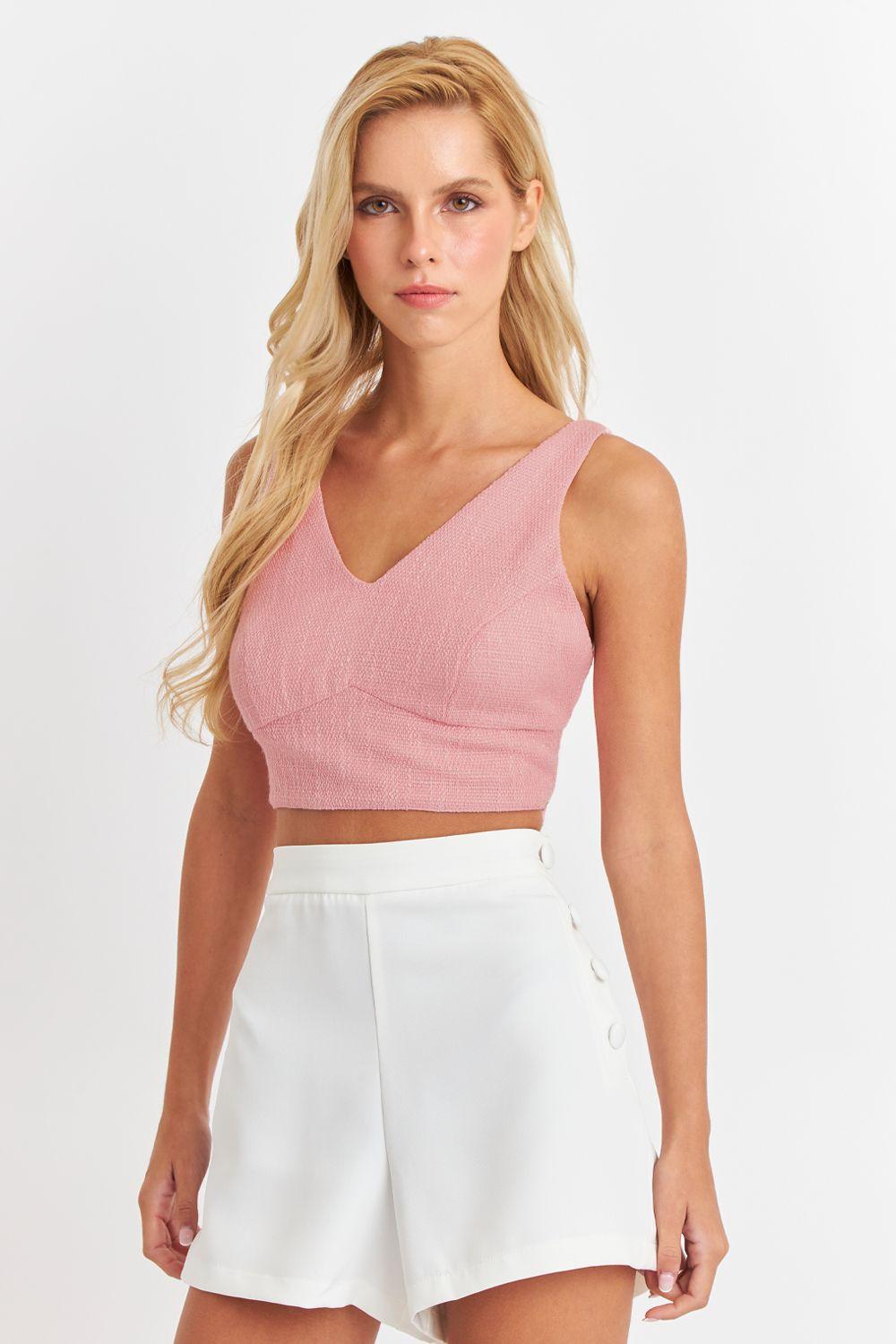Crop Top Jaspeado Rosado Nicopoly-4