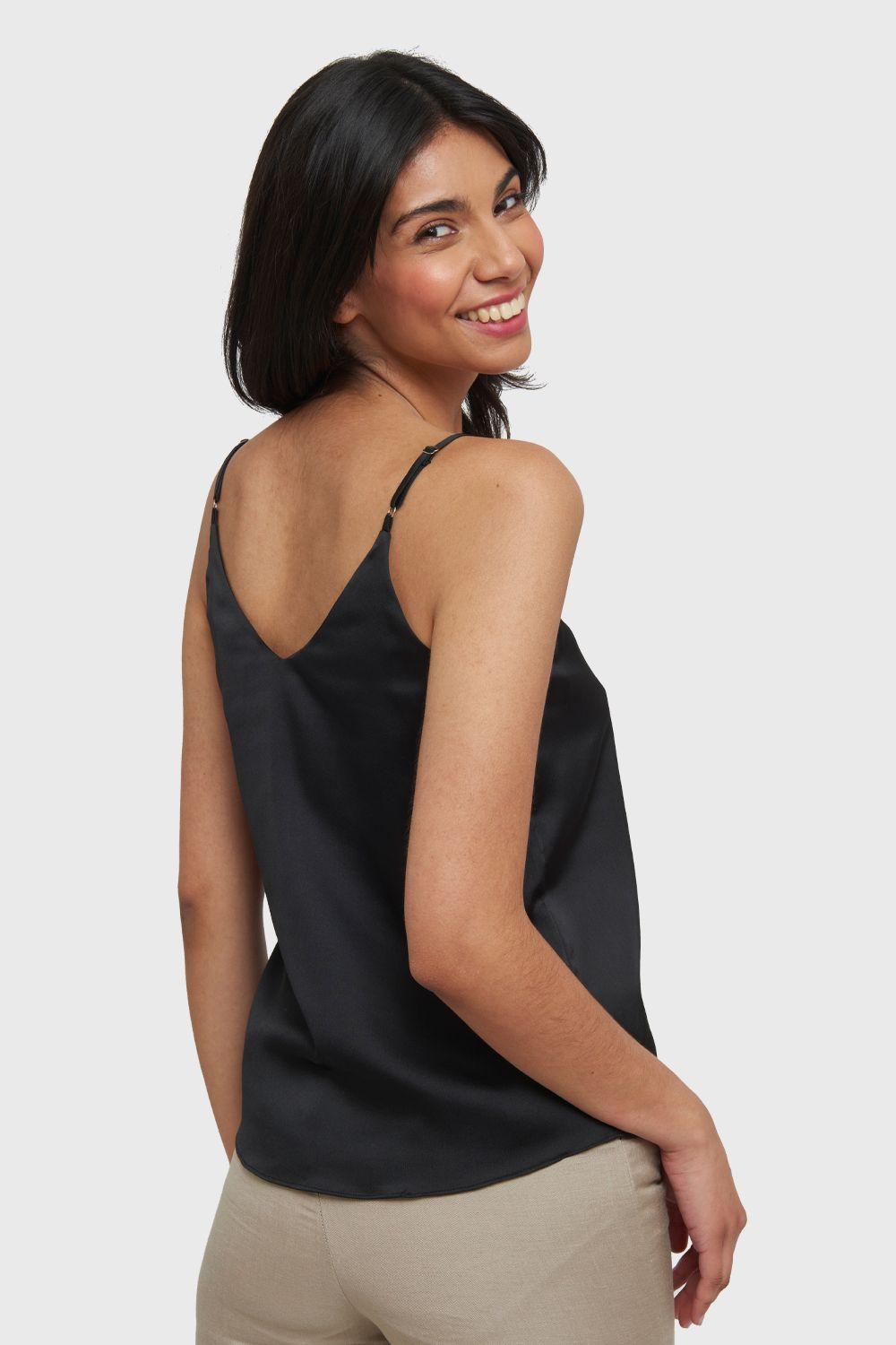 Top Tipo Satín Negro Nicopoly-3