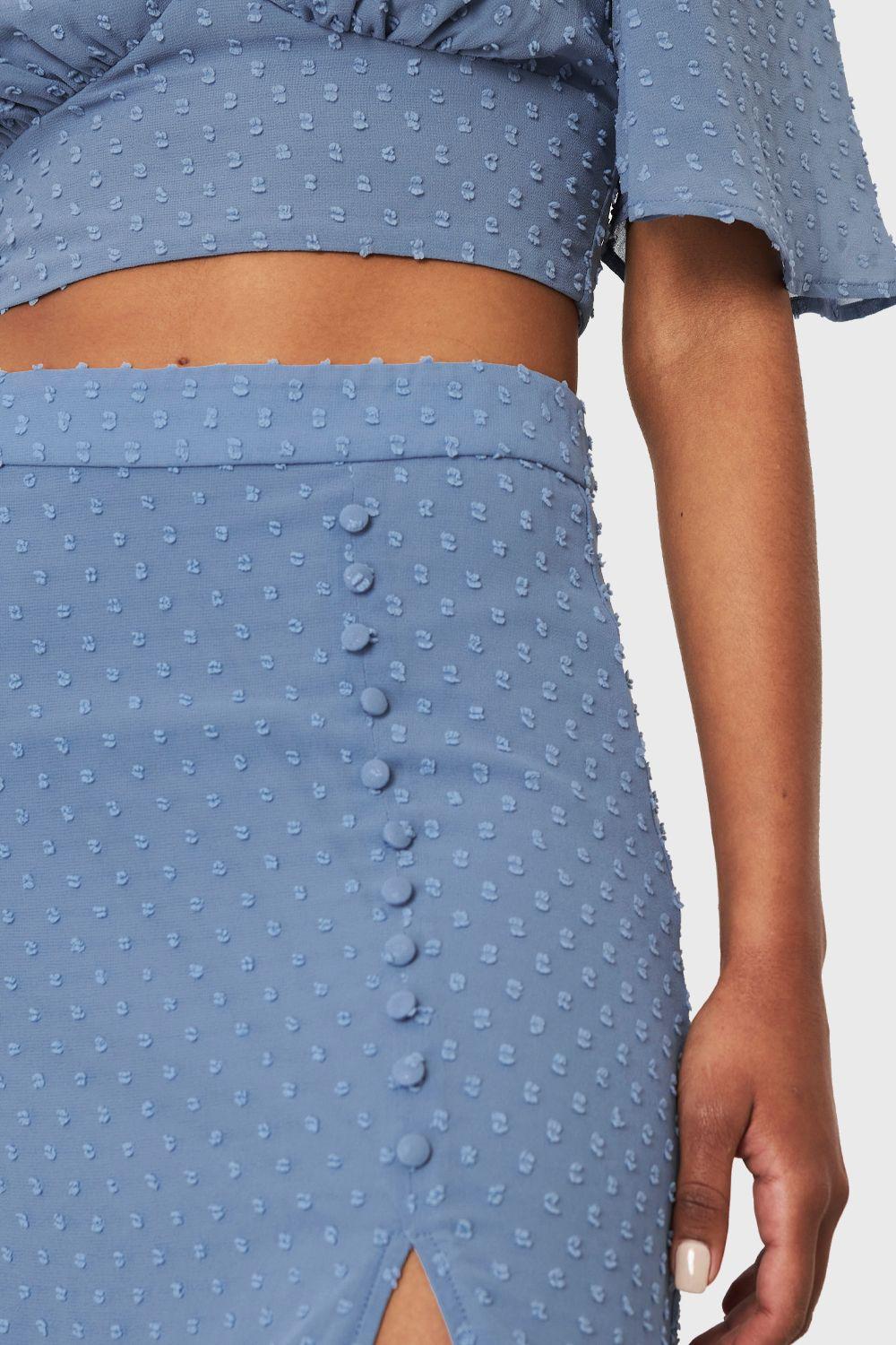 Conjunto Top y Falda Larga Celeste Nicopoly-5