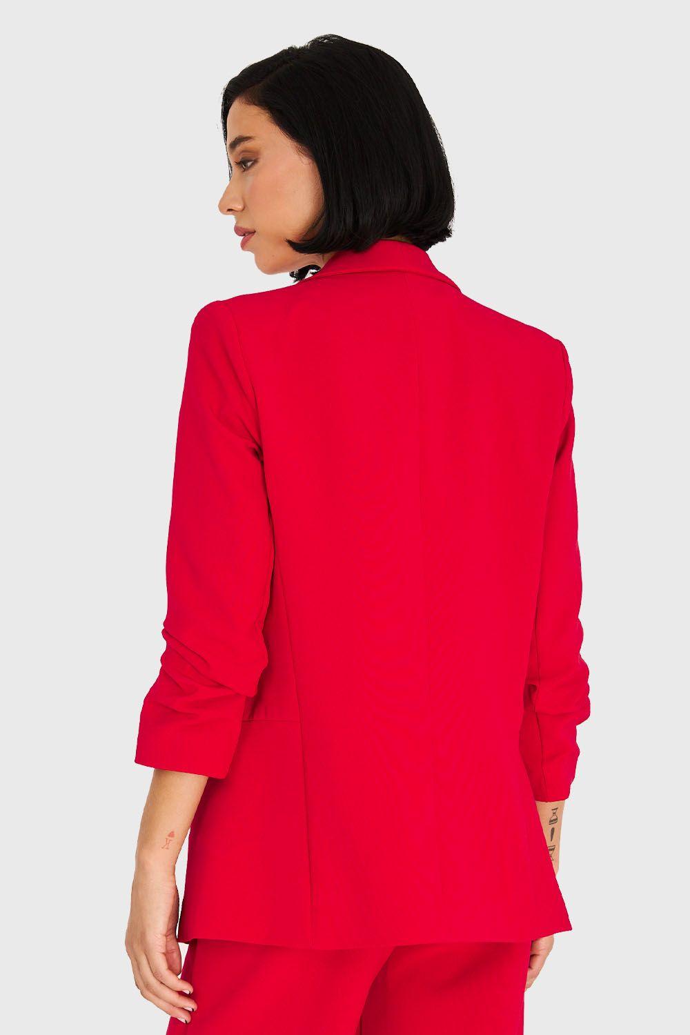 Blazer De Tope Manga 3/4 Recogida Rojo Nicopoly-3