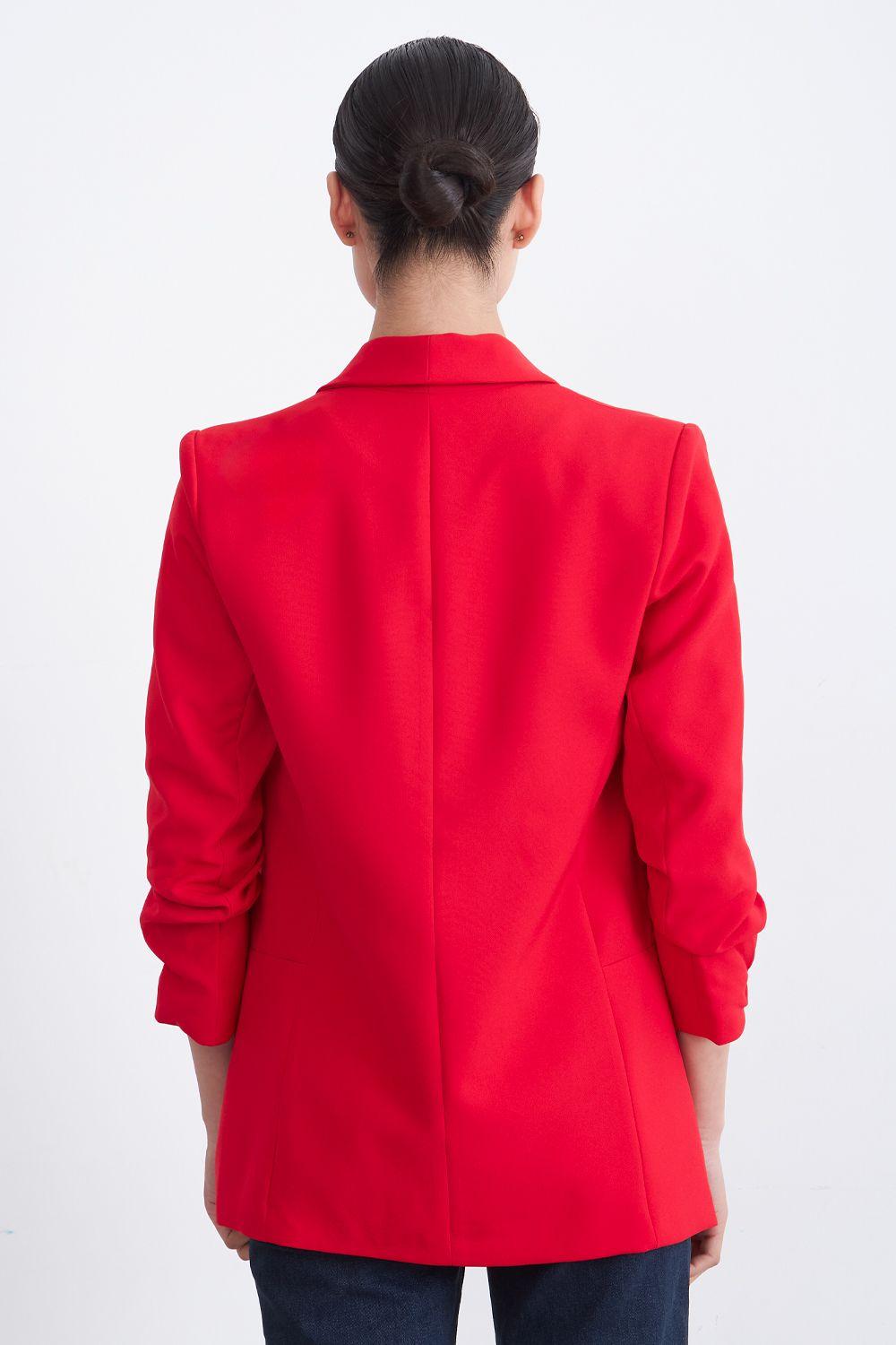 Blazer Manga 3/4 Ajustado con Solapas Rojo Nicopoly-3
