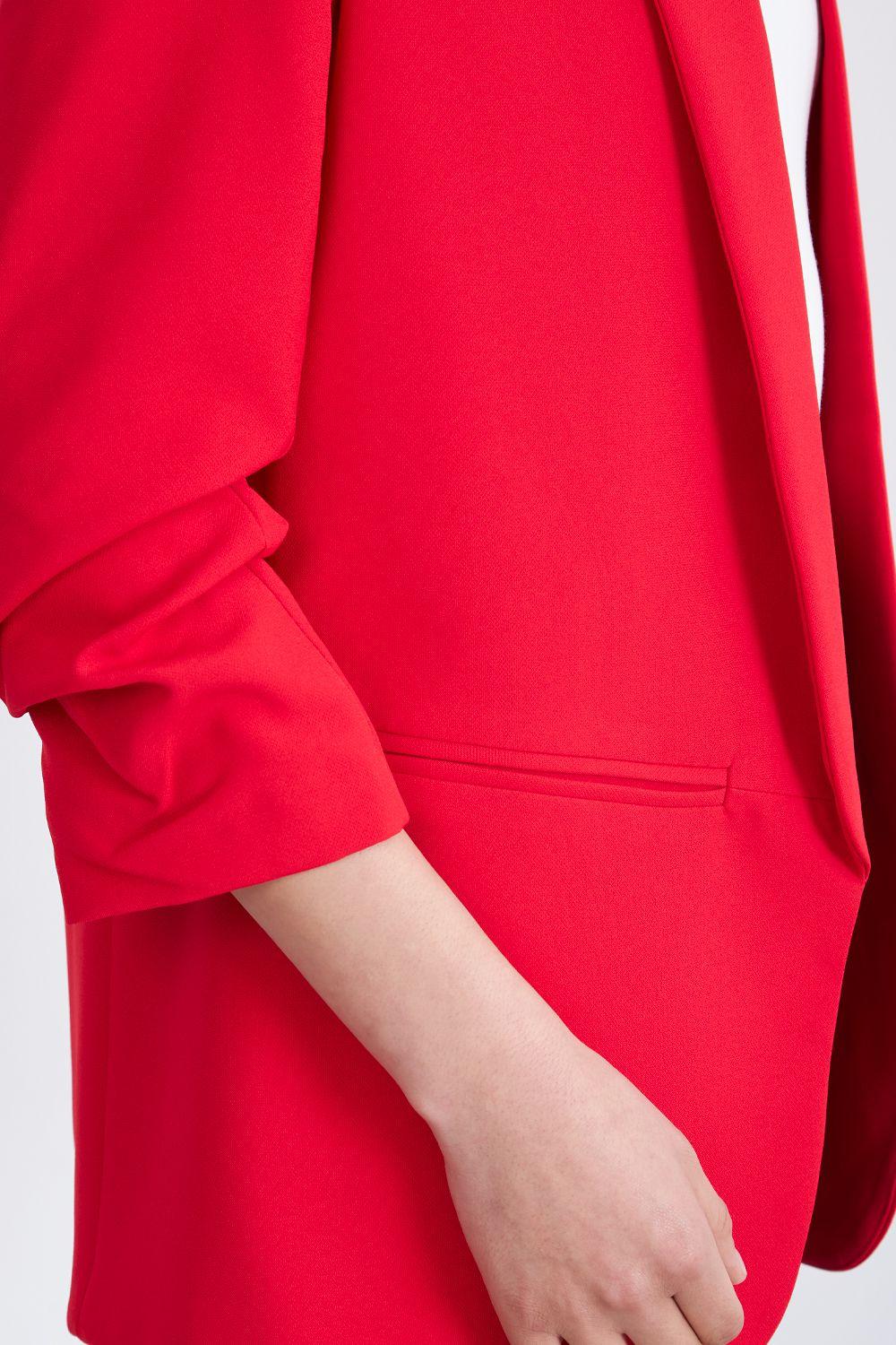 Blazer Manga 3/4 Ajustado con Solapas Rojo Nicopoly-5