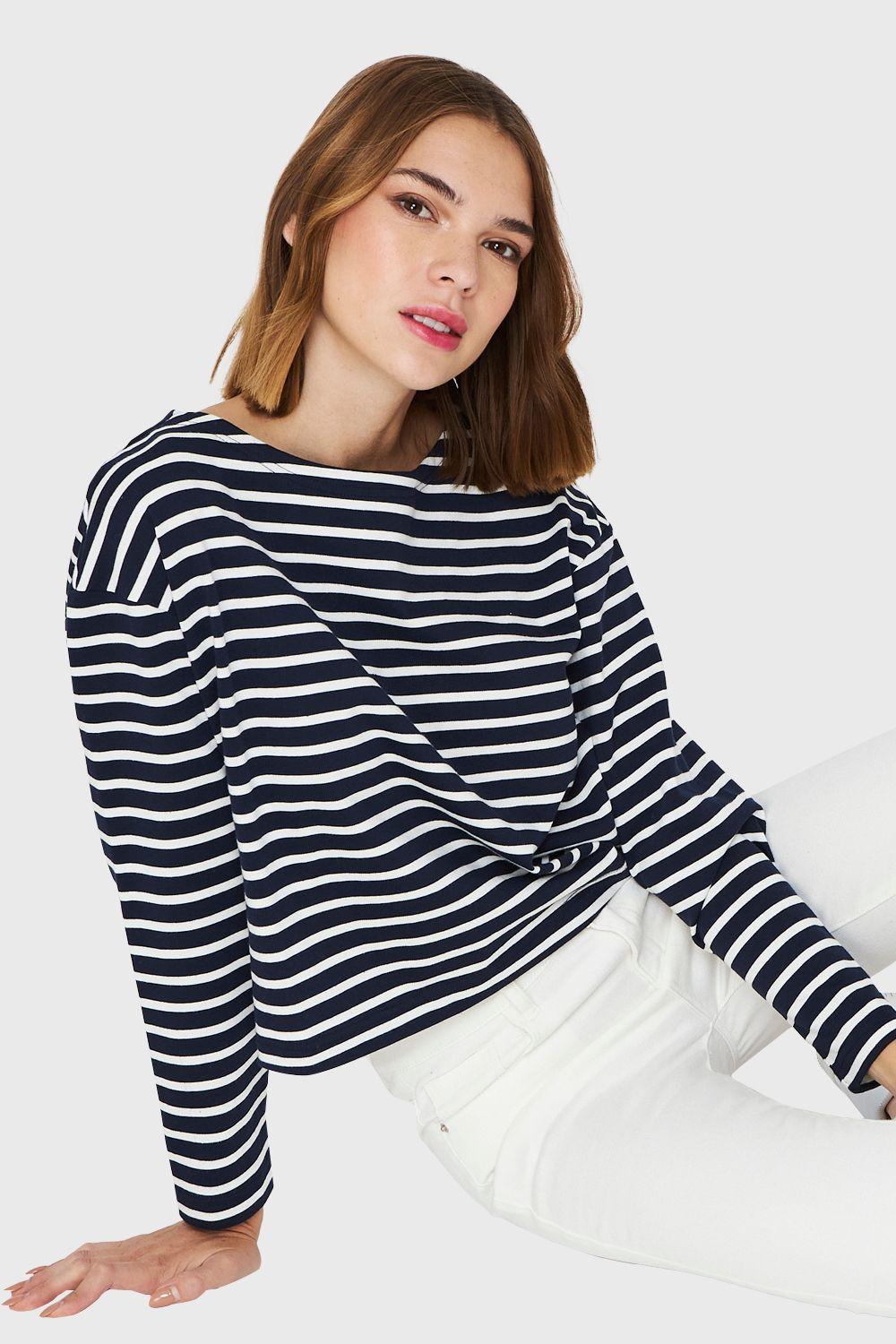 Polera Rayas Marinera Azul/Blanco Nicopoly-0