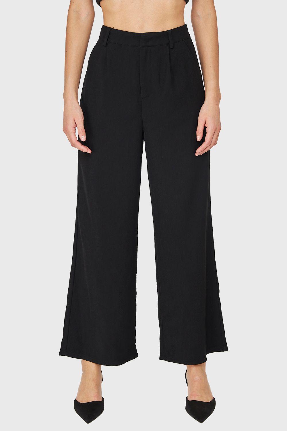 Pantalón Pinzas Ancho Negro Nicopoly-4